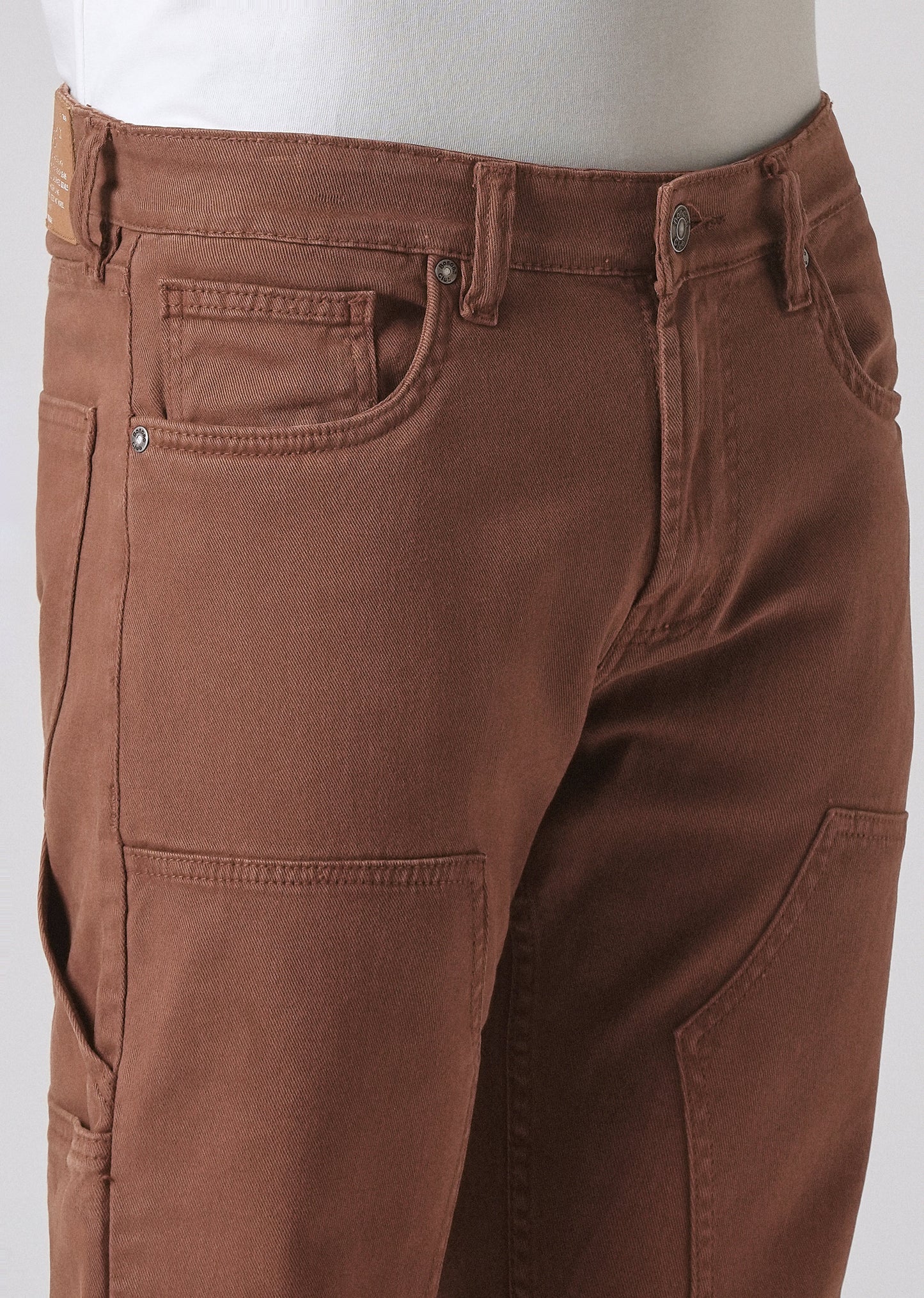 Brick brown cargo denim
