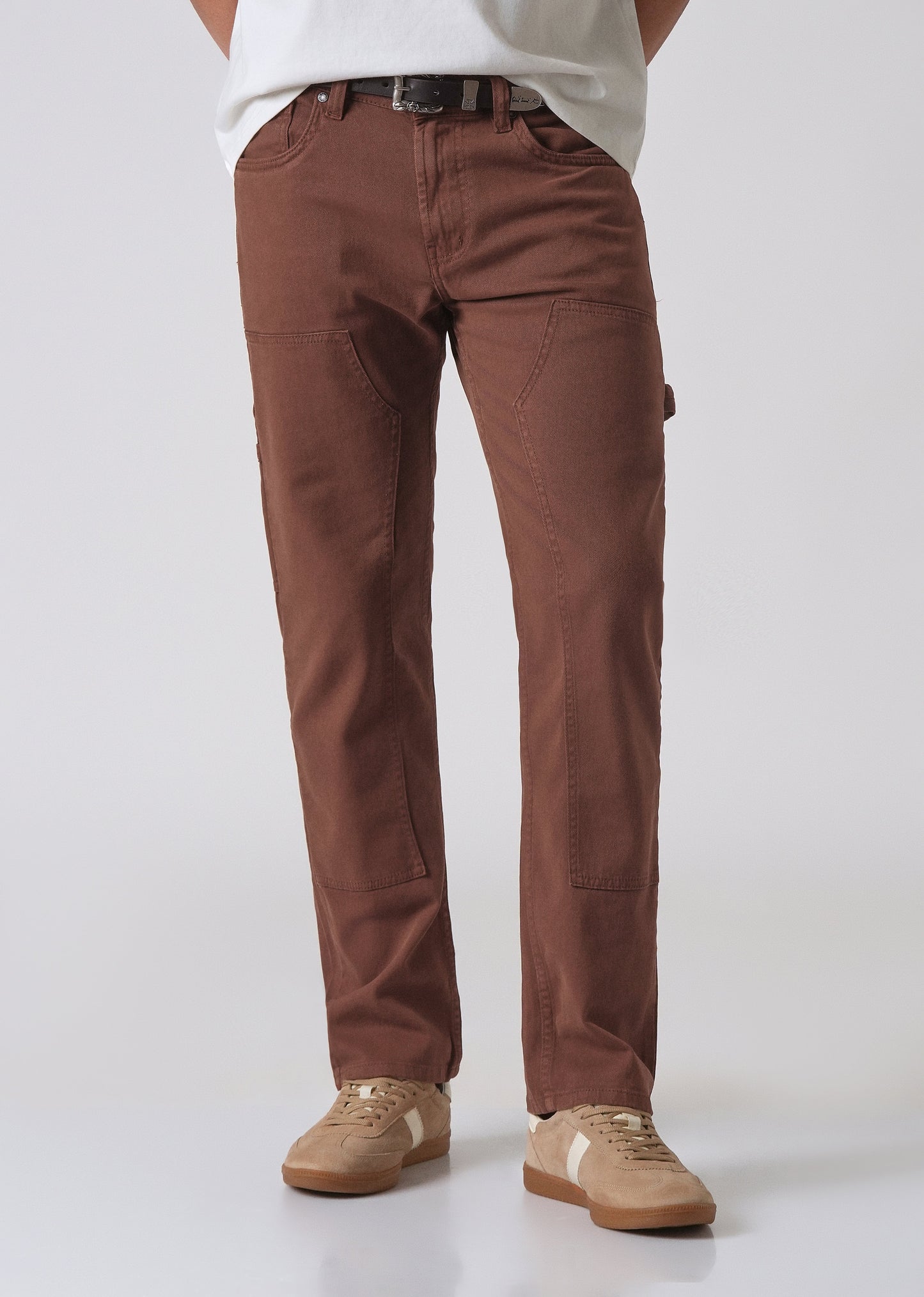 Brick brown cargo denim