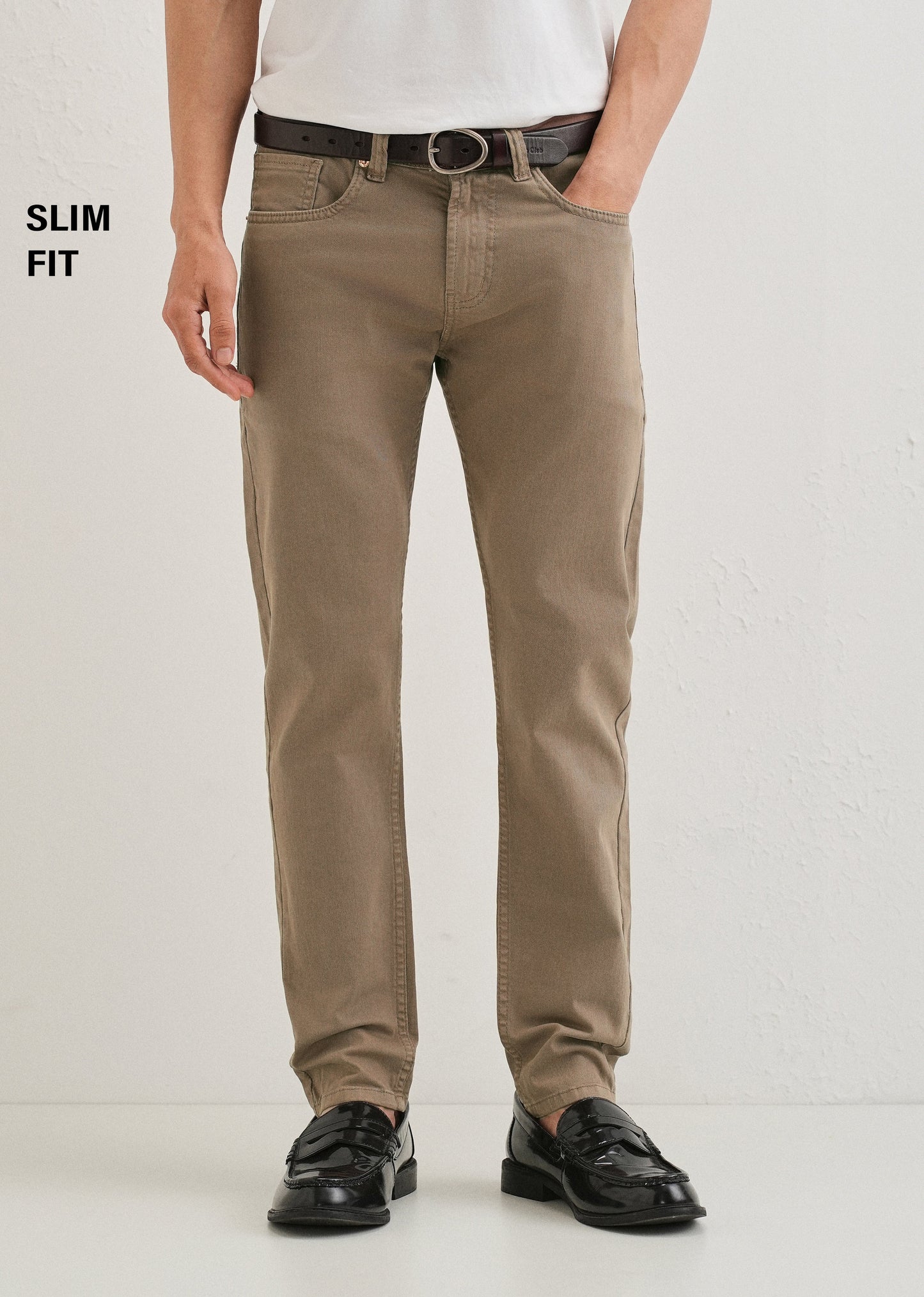 Sand Brown Slim fit Jeans
