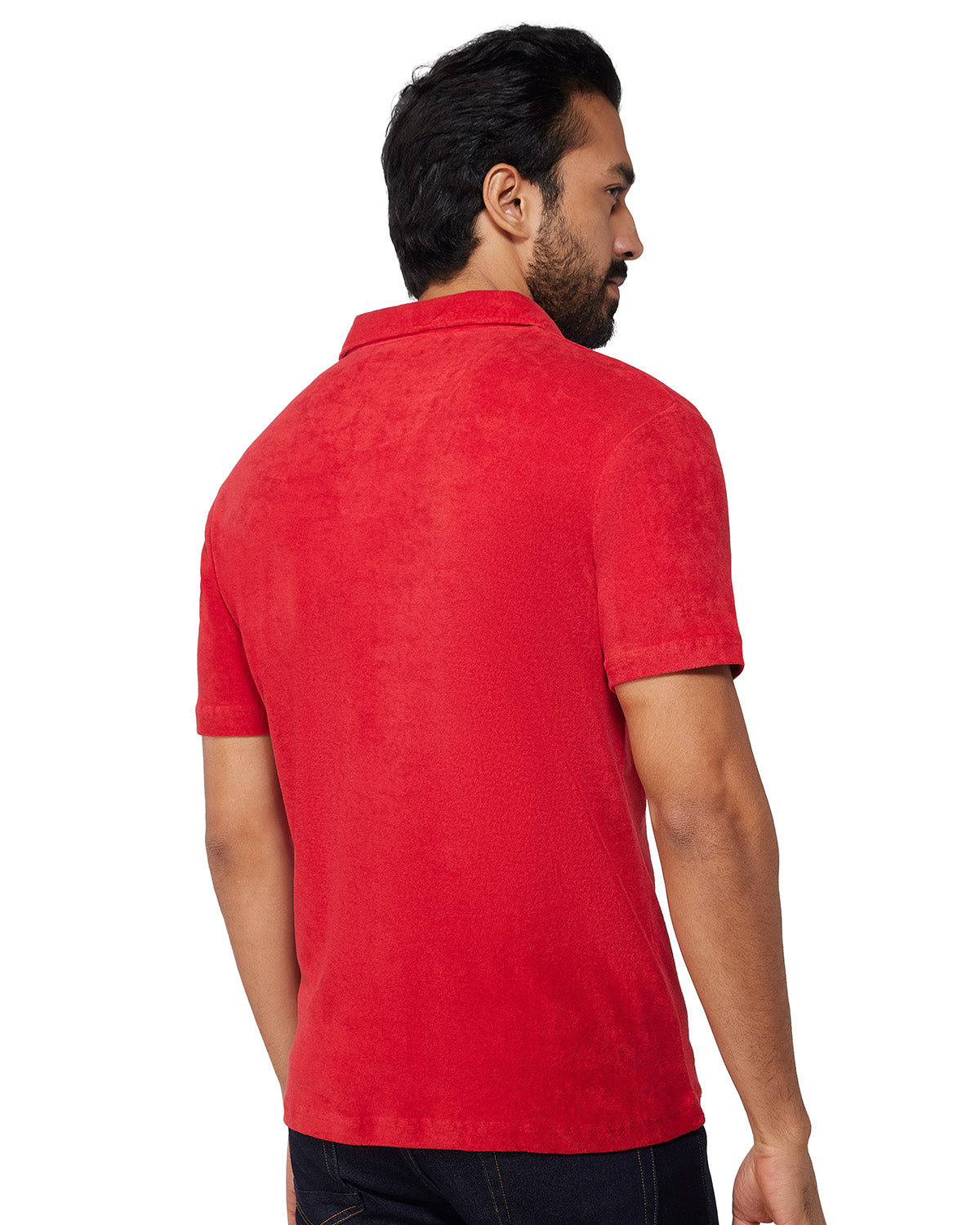 Signature Terry Towel Polo T-Shirt - Red