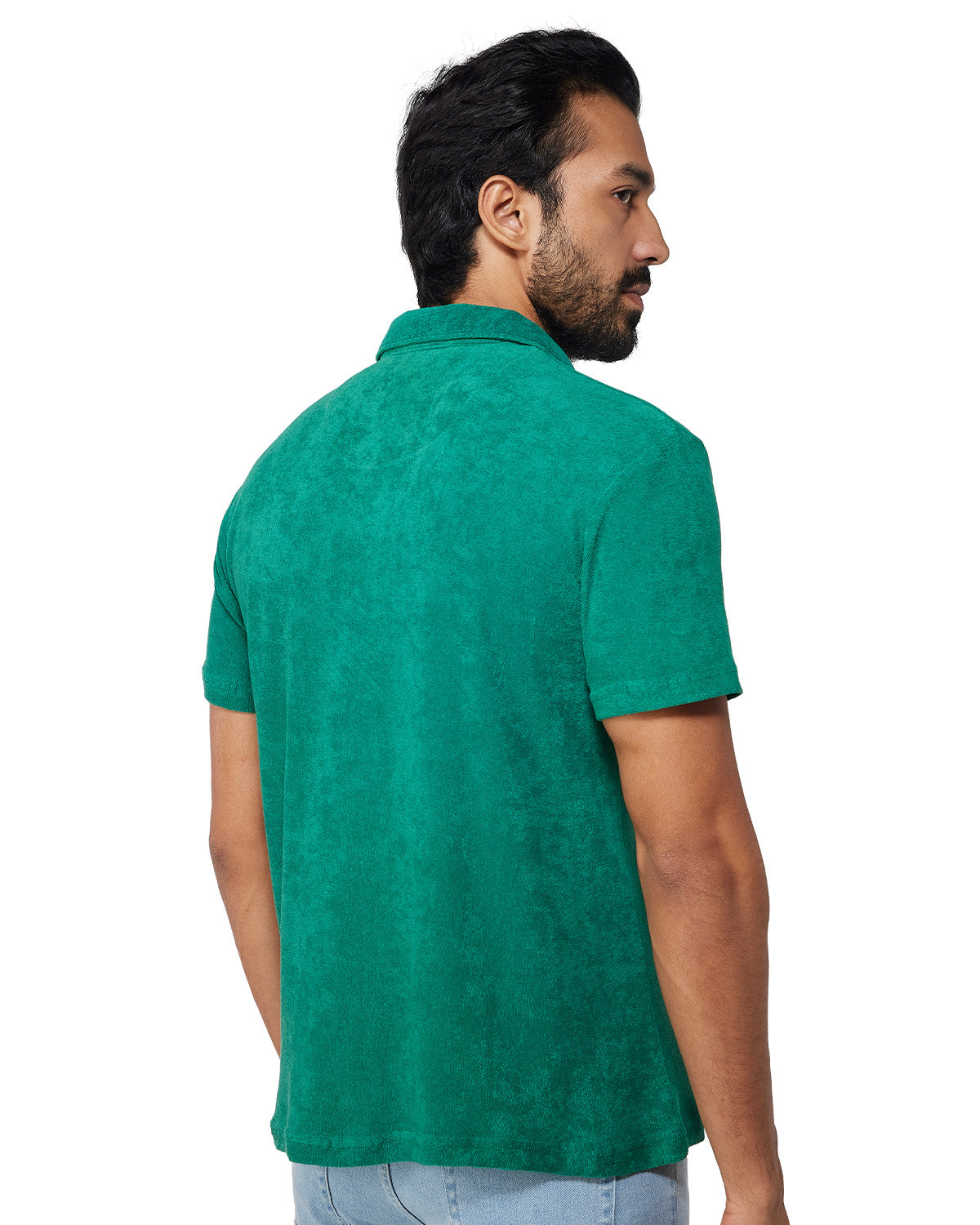 Signature Terry Towel Polo T-Shirt - Green