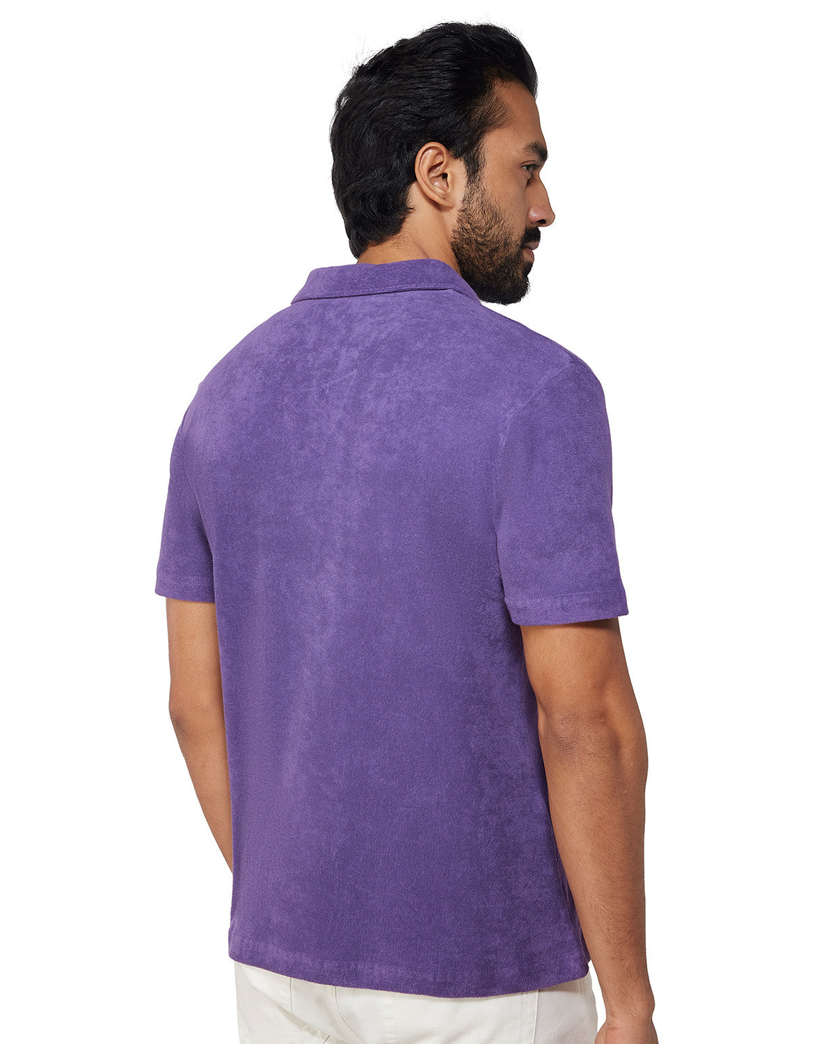 Signature Terry Towel Polo T-Shirt - Purple
