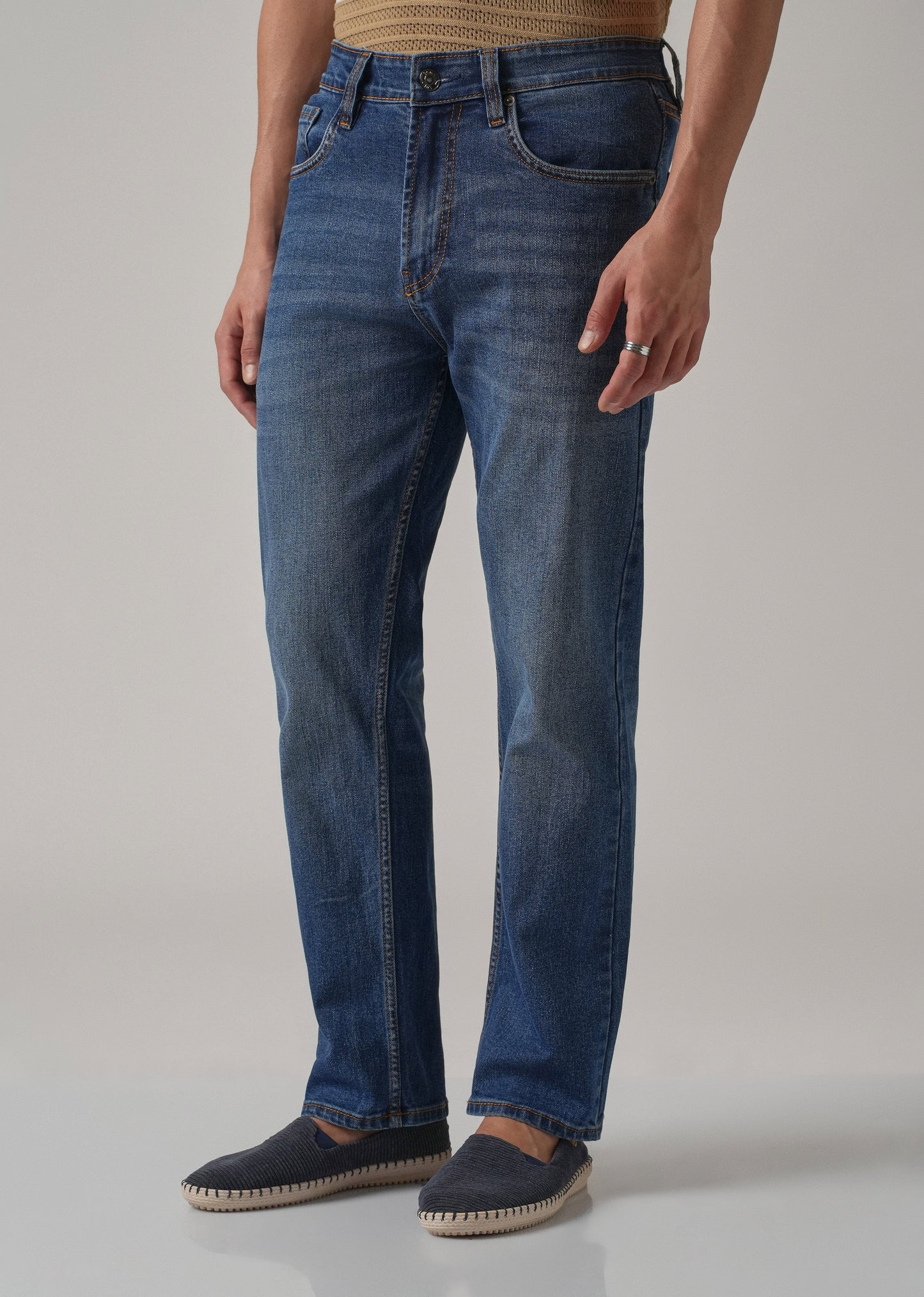 Blue Wash Relaxed Fit Jeans