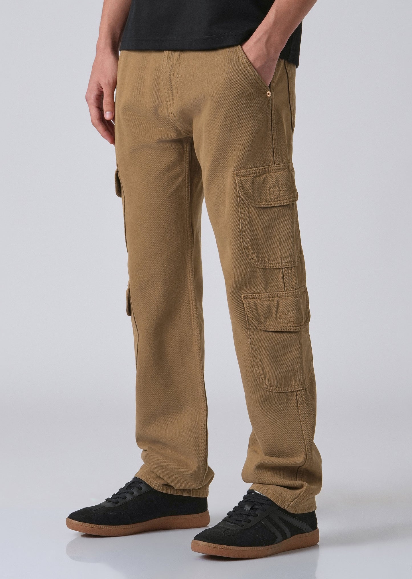 Brown Double Pocket Cargo Denim