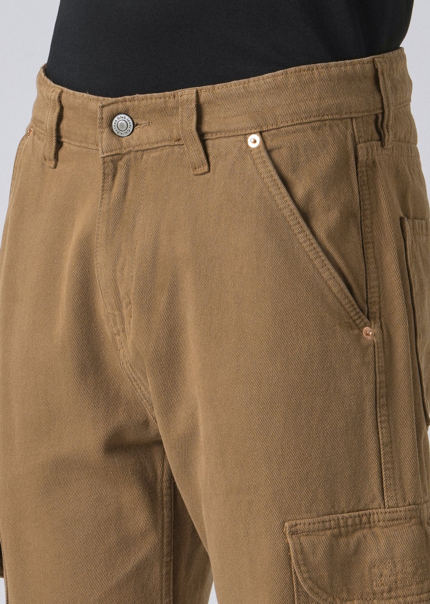 Brown Double Pocket Cargo Denim