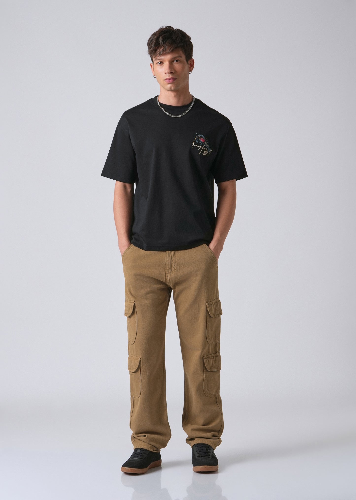 Brown Double Pocket Cargo Denim