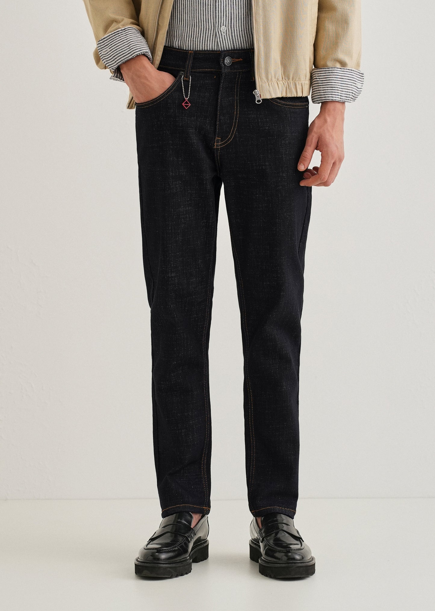 Dark Blue Carrot Fit Jeans