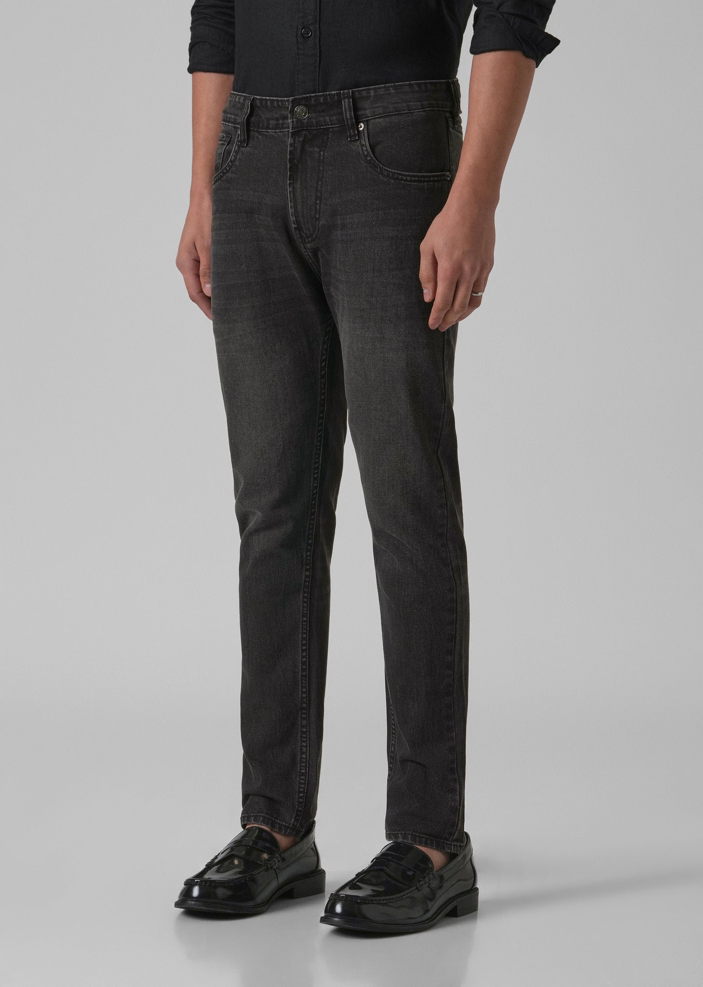 Dark Charcoal Grey Slim Fit Jeans