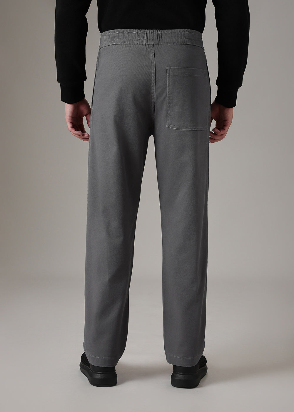 Dark Grey Drawstring Denim