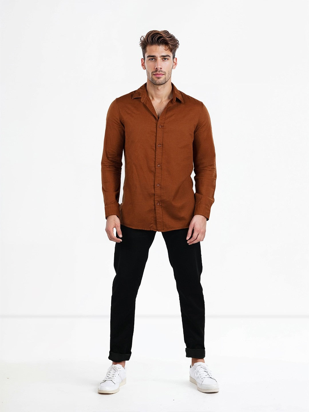 Timeless Style Meets Everyday Comfort Brown Shirt