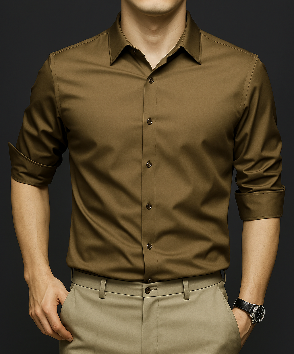 Greyish Brown Soft Classic Shirt