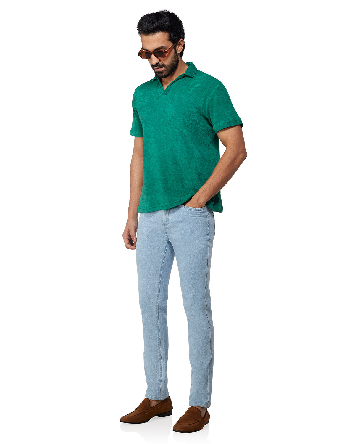 Signature Terry Towel Polo T-Shirt - Green