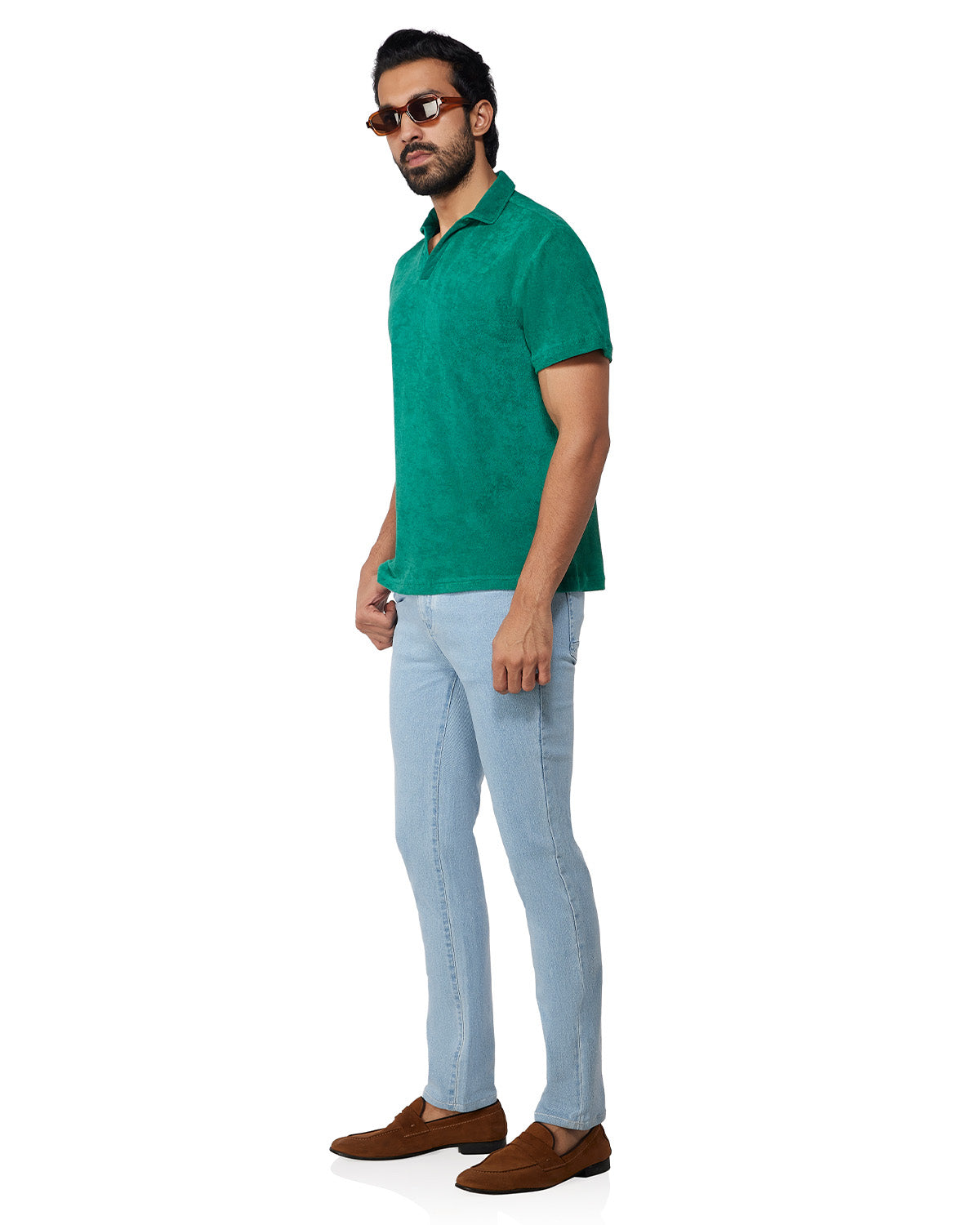 Signature Terry Towel Polo T-Shirt - Green