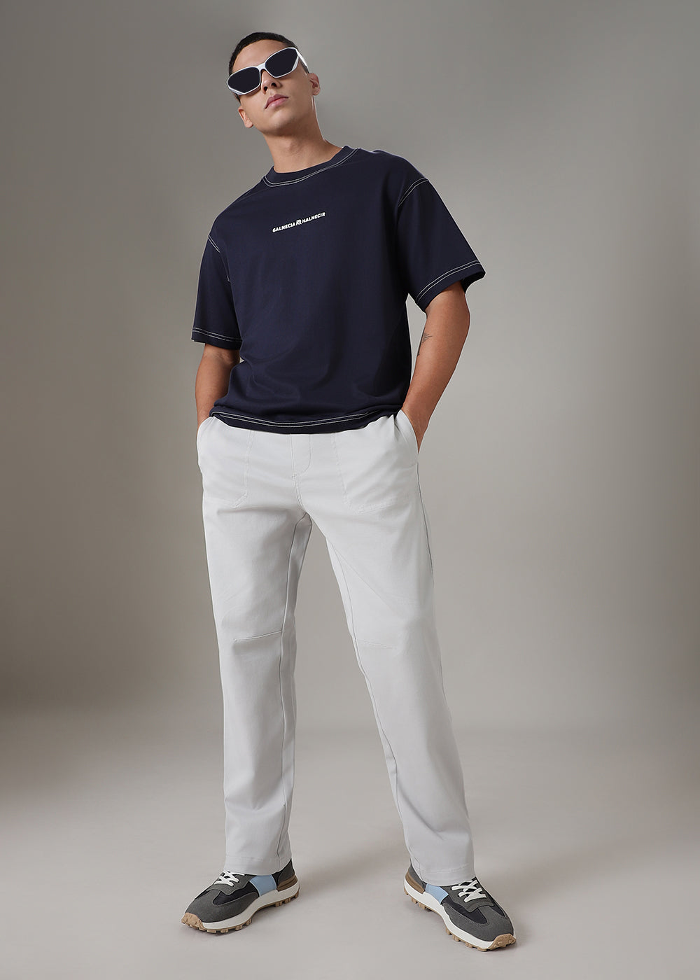 Grey Drawstring Denim