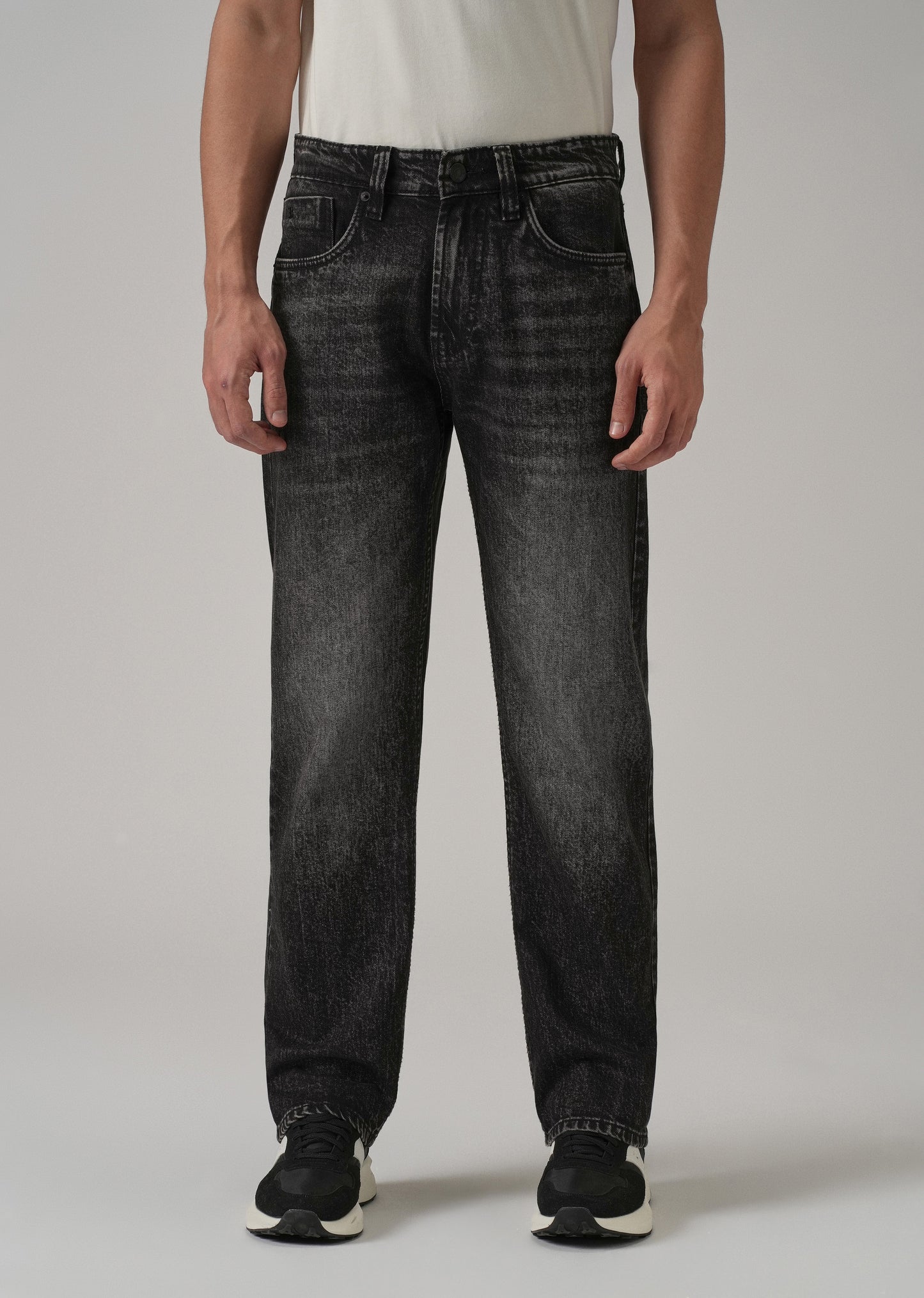 High Fade Black Straight Fit Jeans