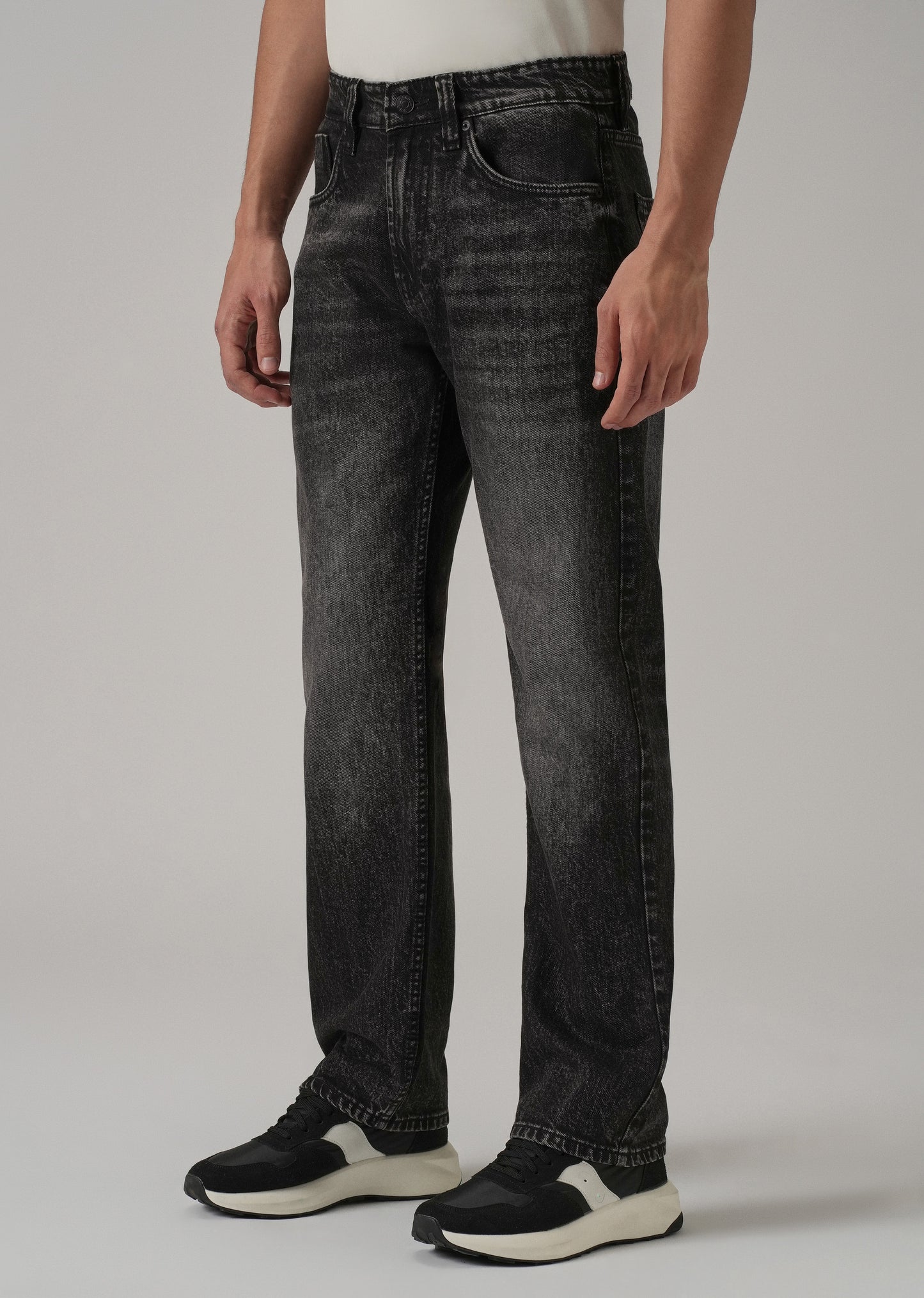 High Fade Black Straight Fit Jeans