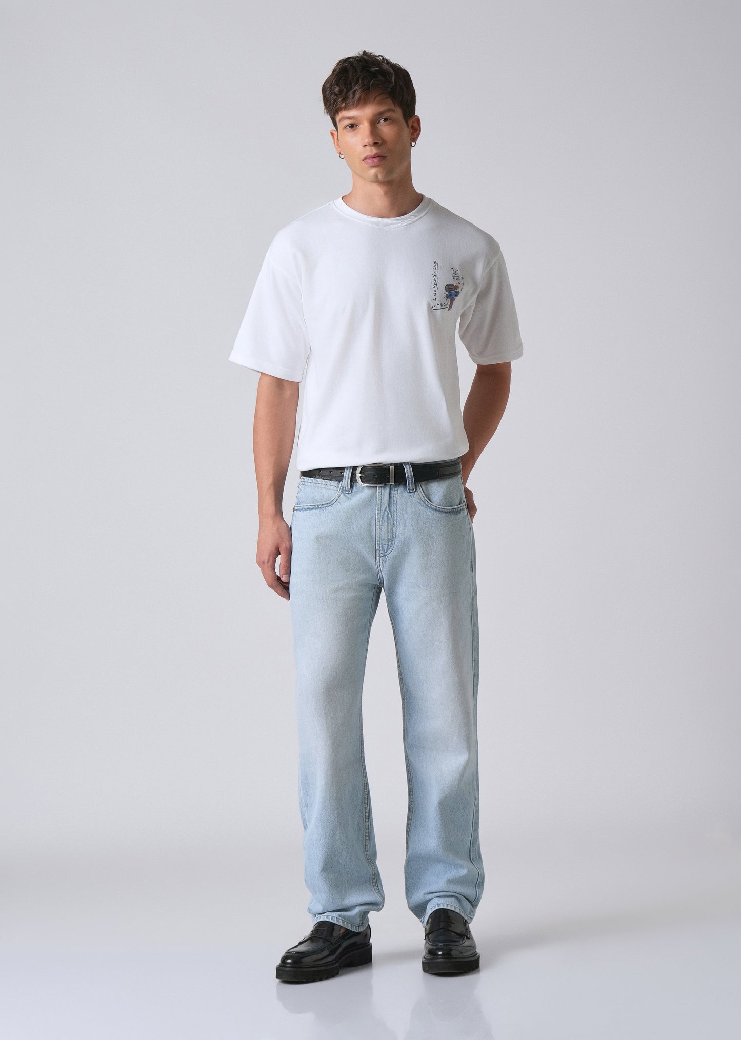 Ice Blue Straight Fit Denim