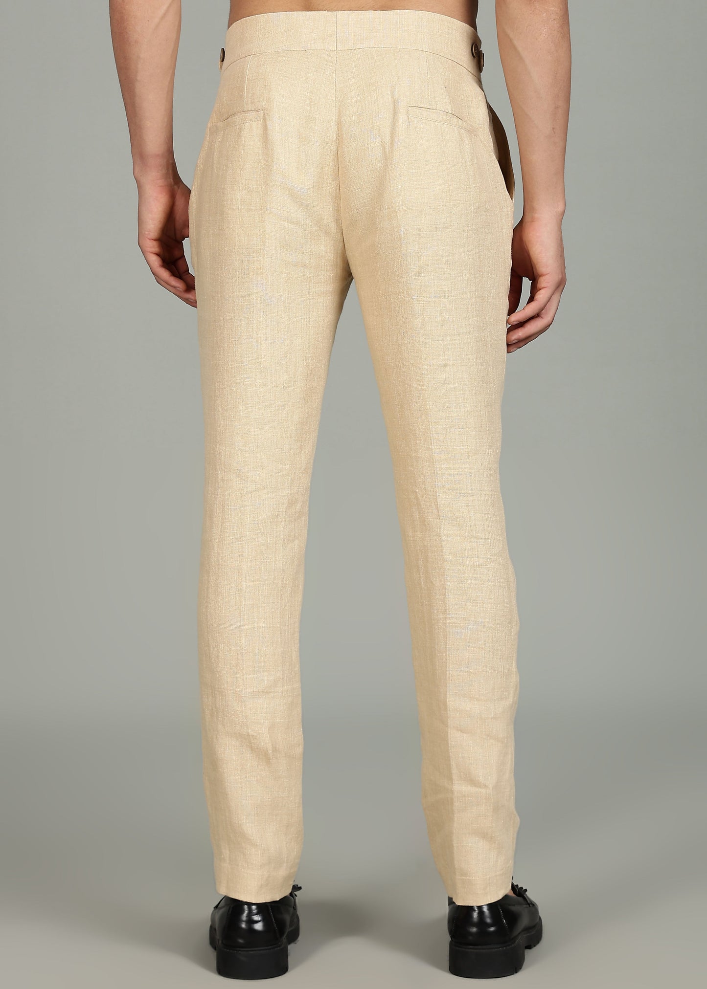 Juan - Pure Linen Italian Inspired Formal Trousers – Cappuccino Beige