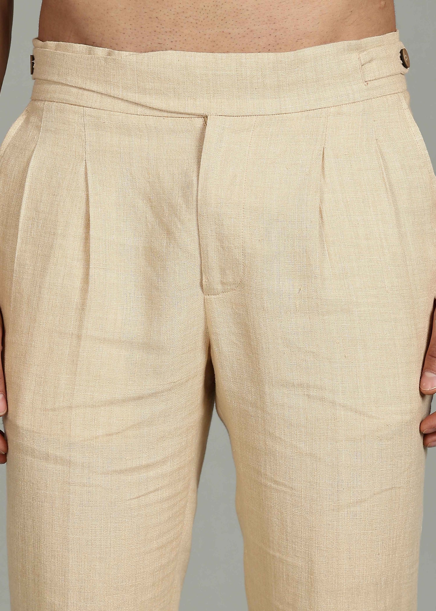 Juan - Pure Linen Italian Inspired Formal Trousers – Cappuccino Beige