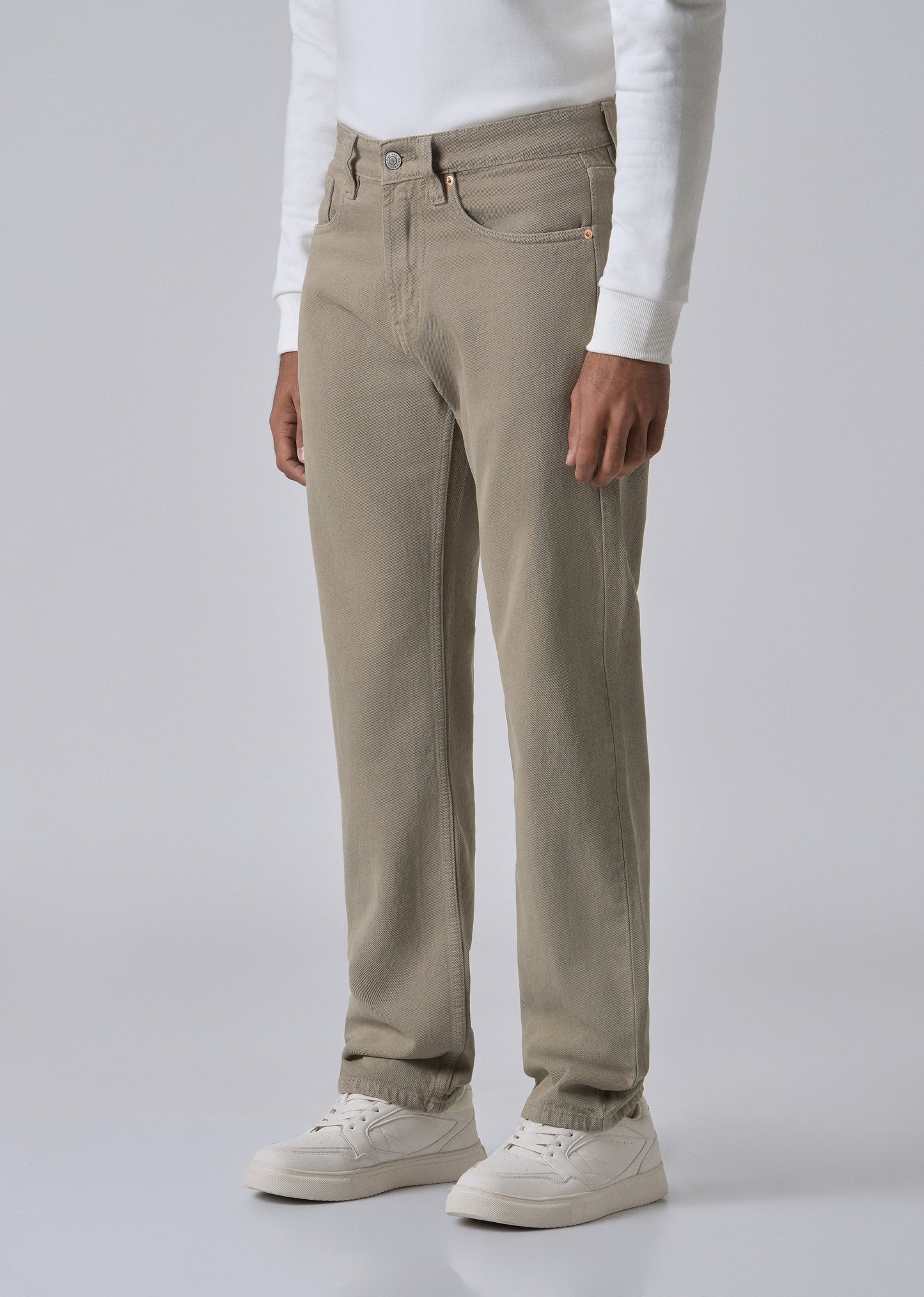 Khaki Green Straight Fit Denim