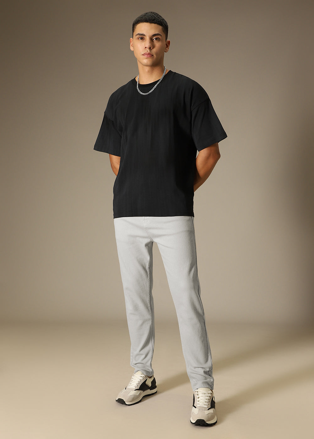 Light Grey Carrot Fit Denim