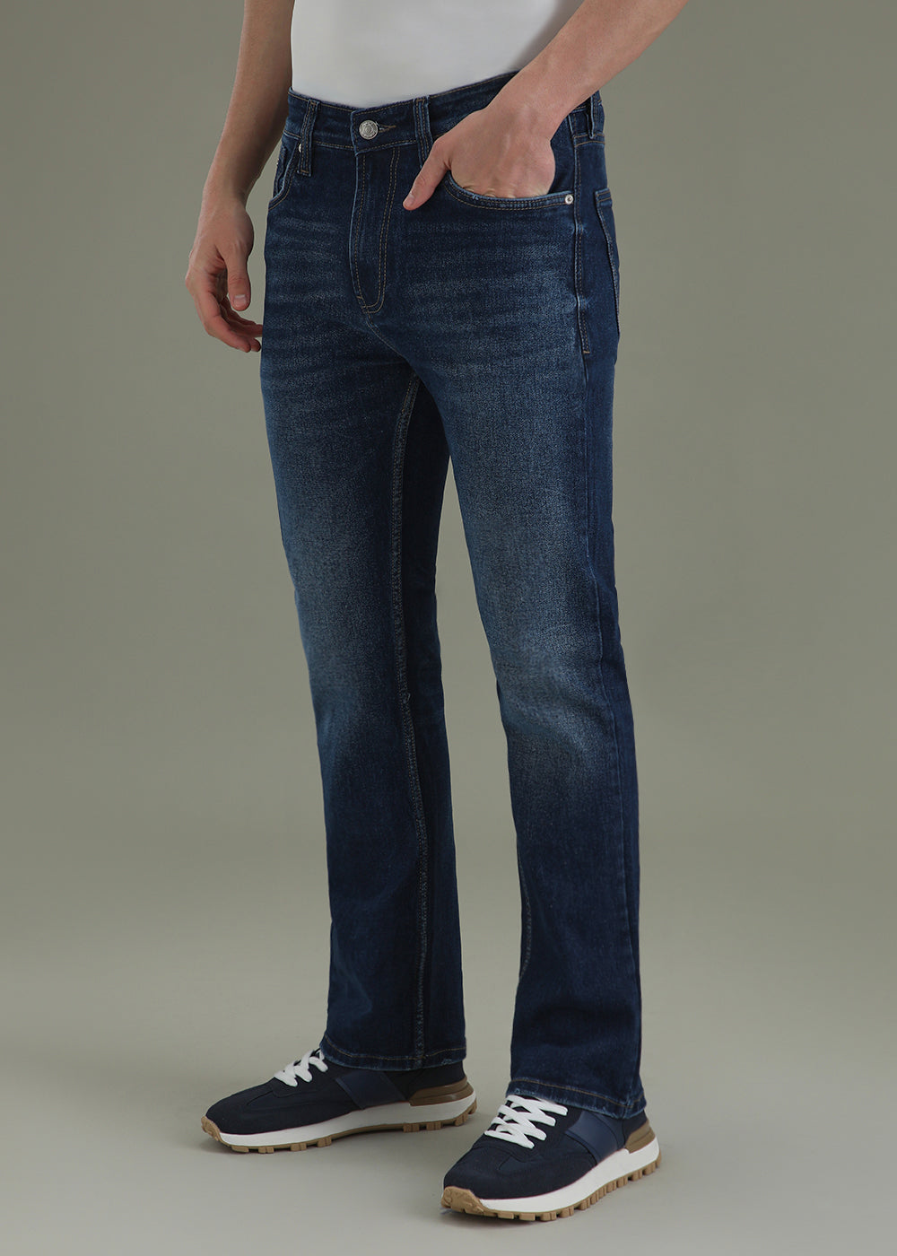 Navy Blue Straight Fit Denim