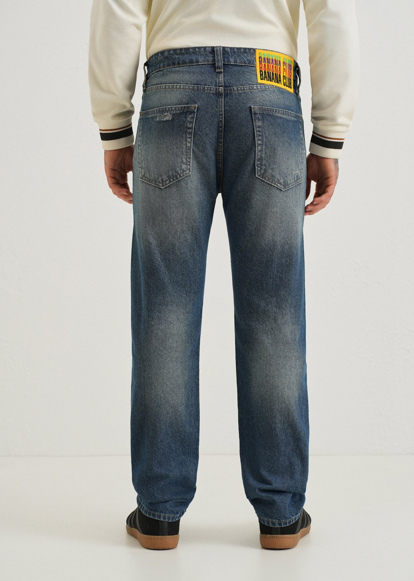 Ribbed Blue Straight fit Jeans