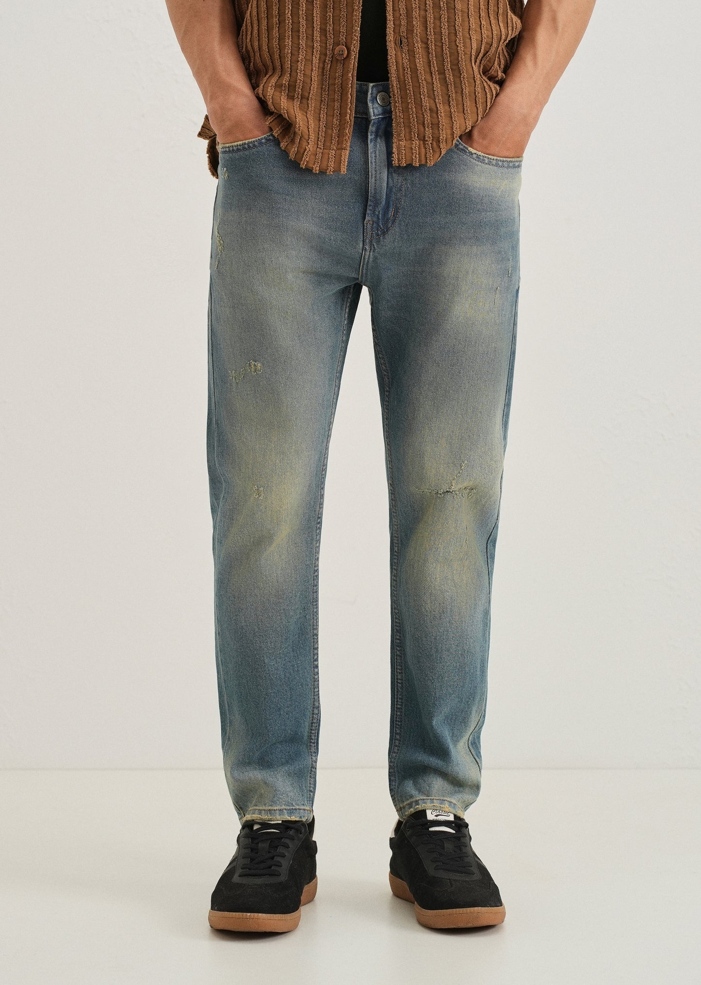 Ribbed Light Blue Slim fit Jeans