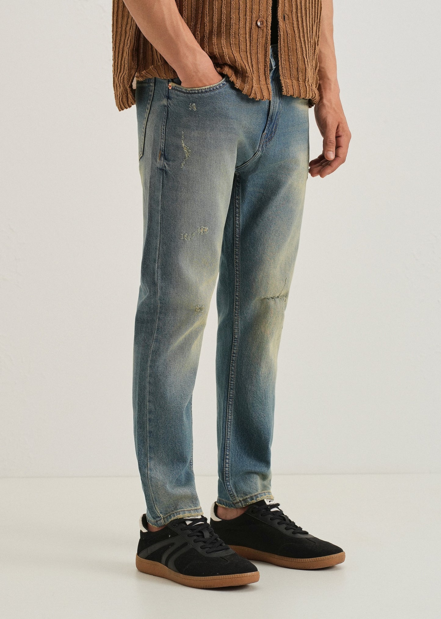 Ribbed Light Blue Slim fit Jeans
