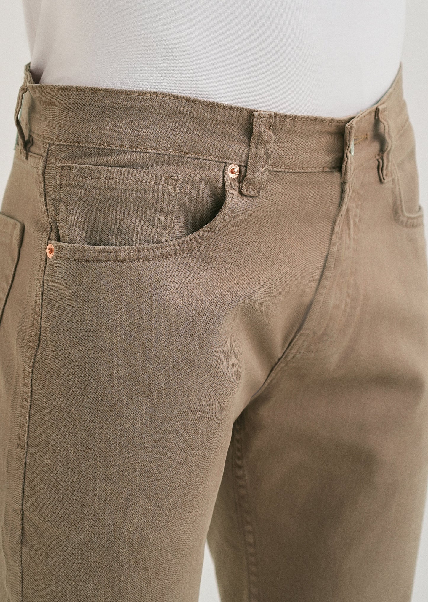 Sand Brown Slim fit Jeans