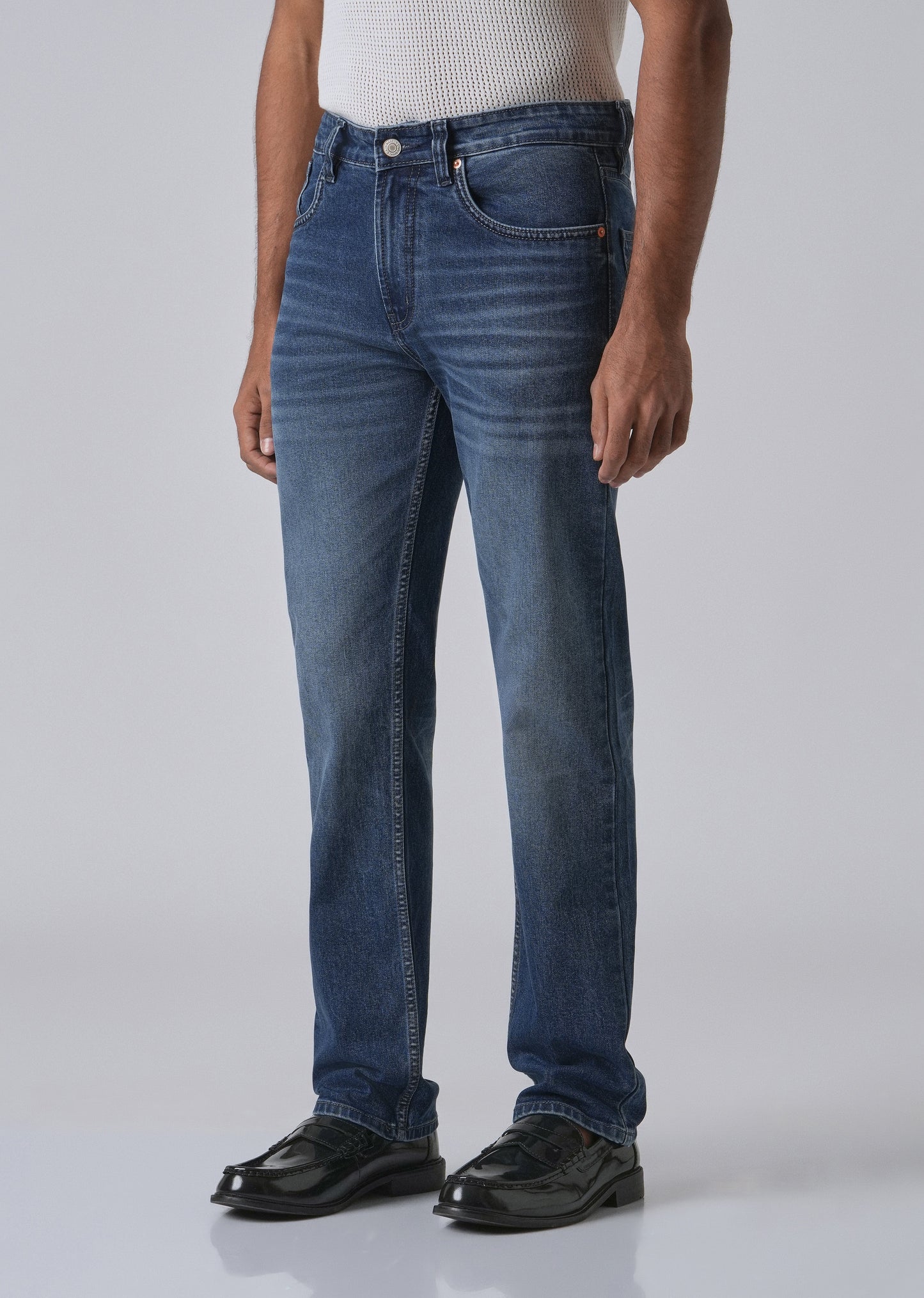 Shady Blue Straight Fit Denim