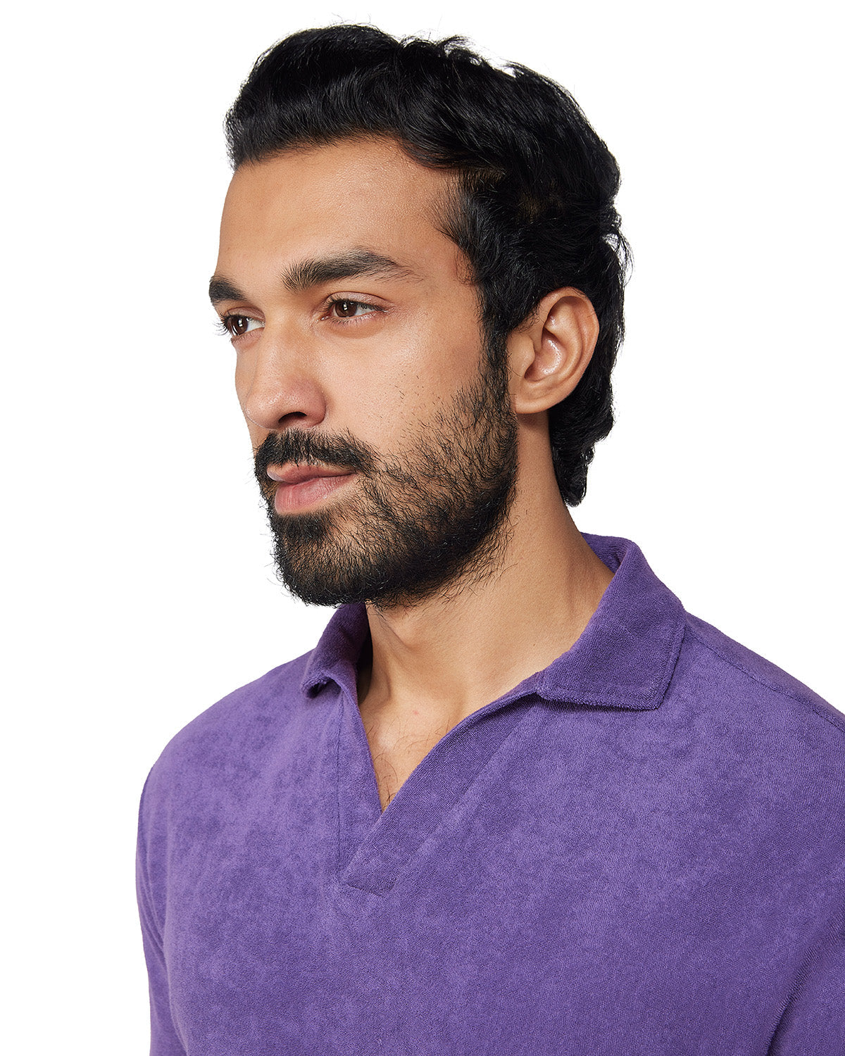 Signature Terry Towel Polo T-Shirt - Purple