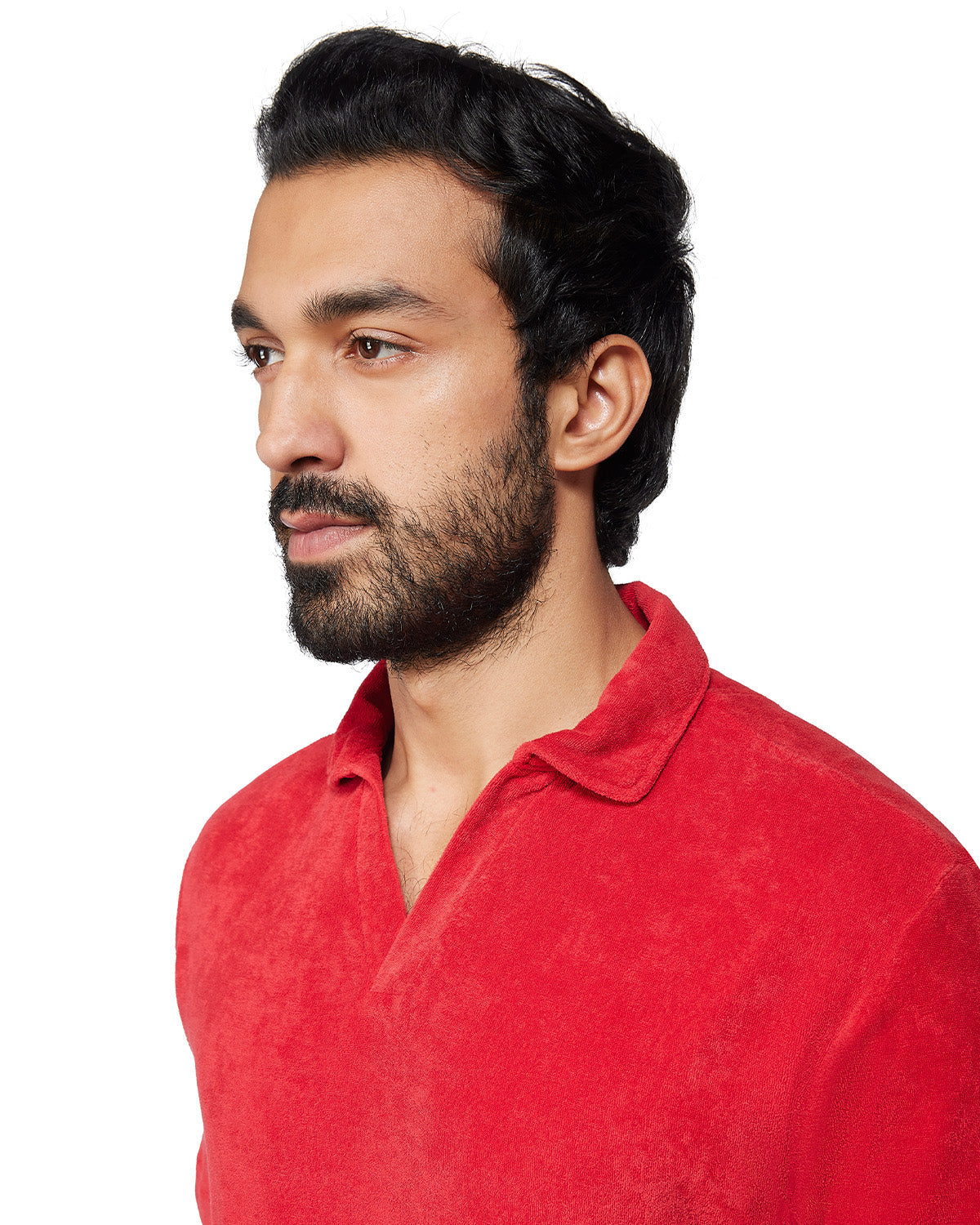 Signature Terry Towel Polo T-Shirt - Red