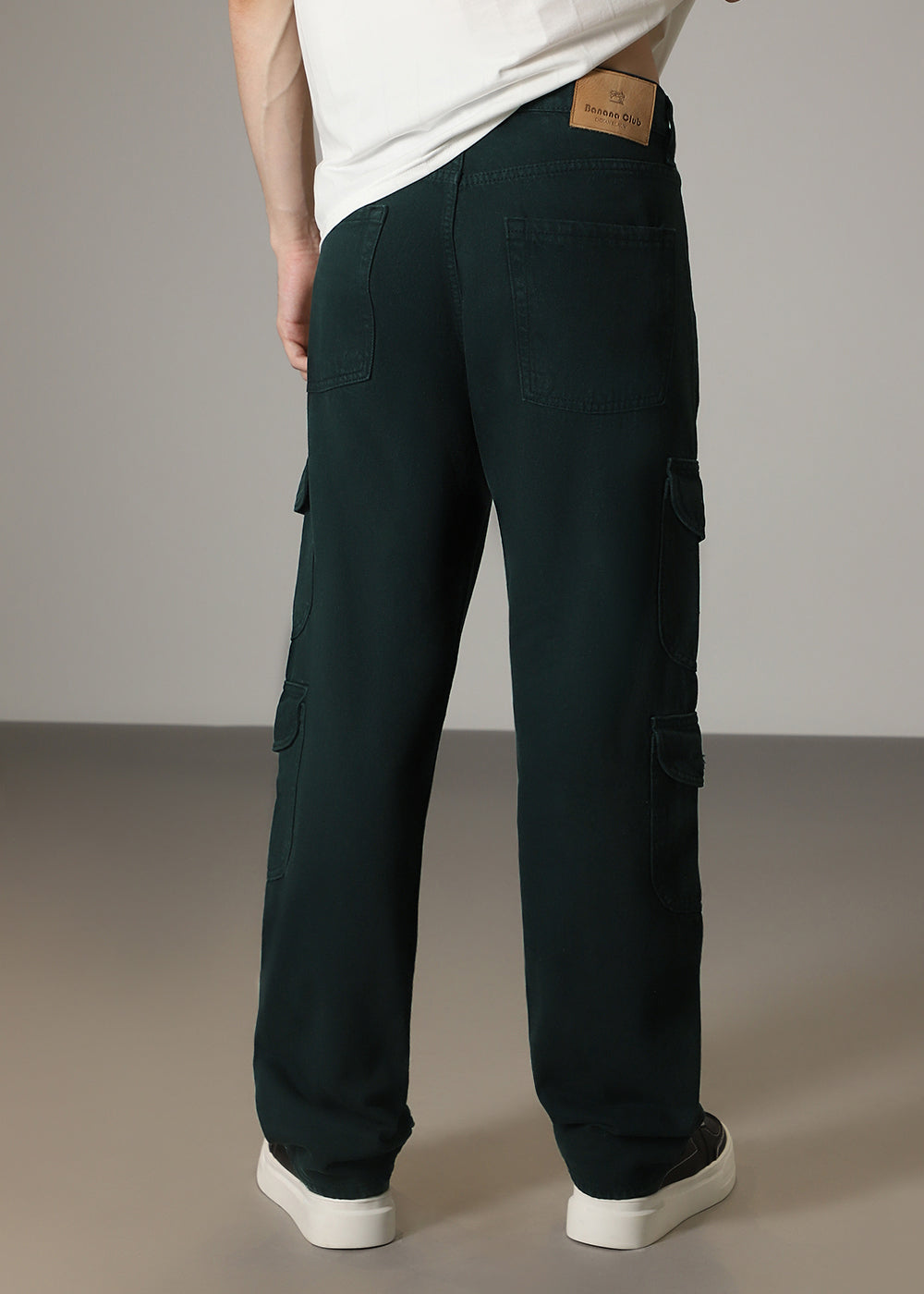 Turquoise Double Pocket Cargo Denim