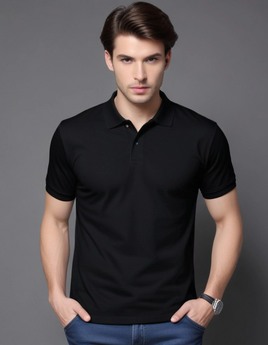 Black Polo T-Shirt for Men