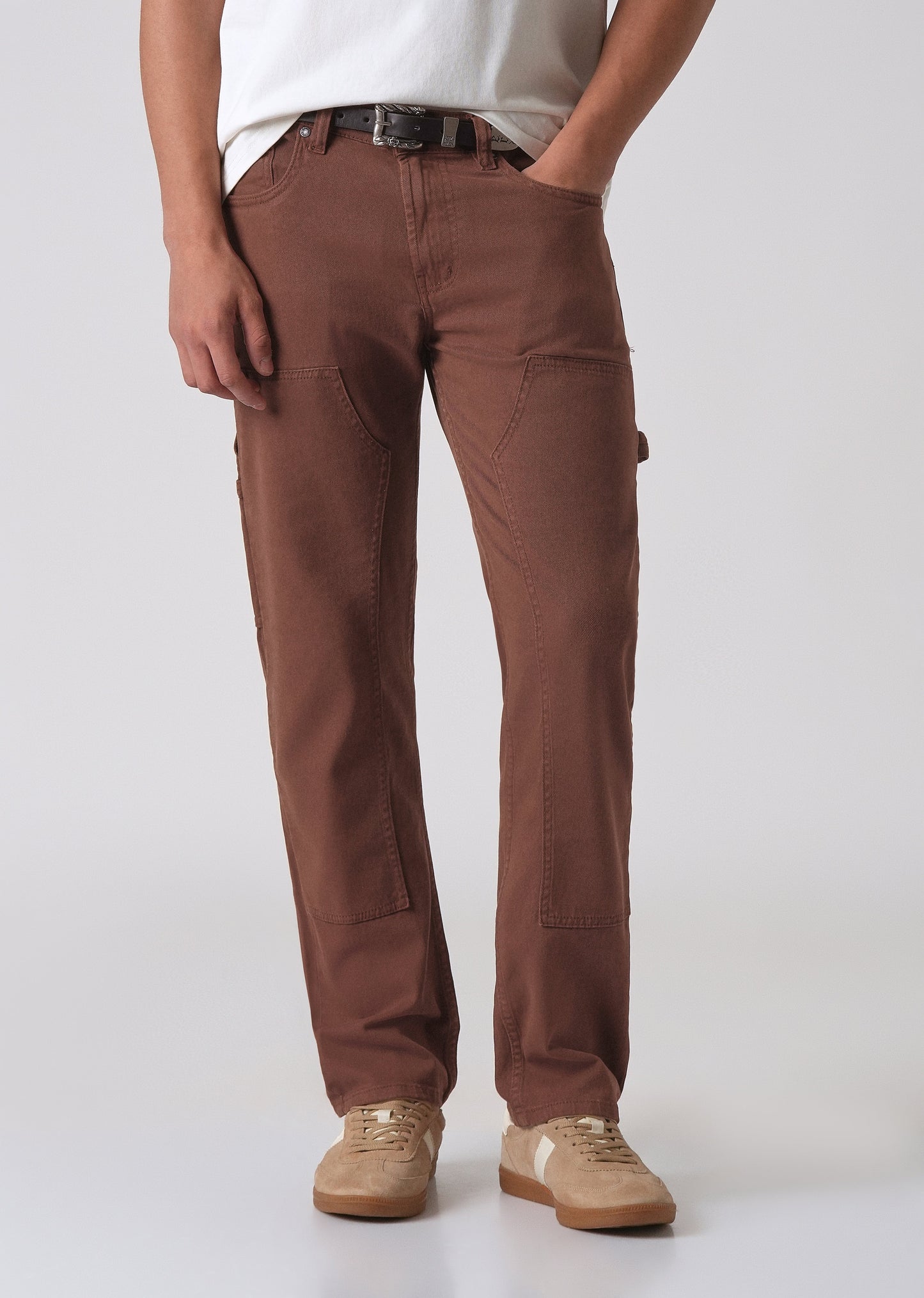 Brick brown cargo denim