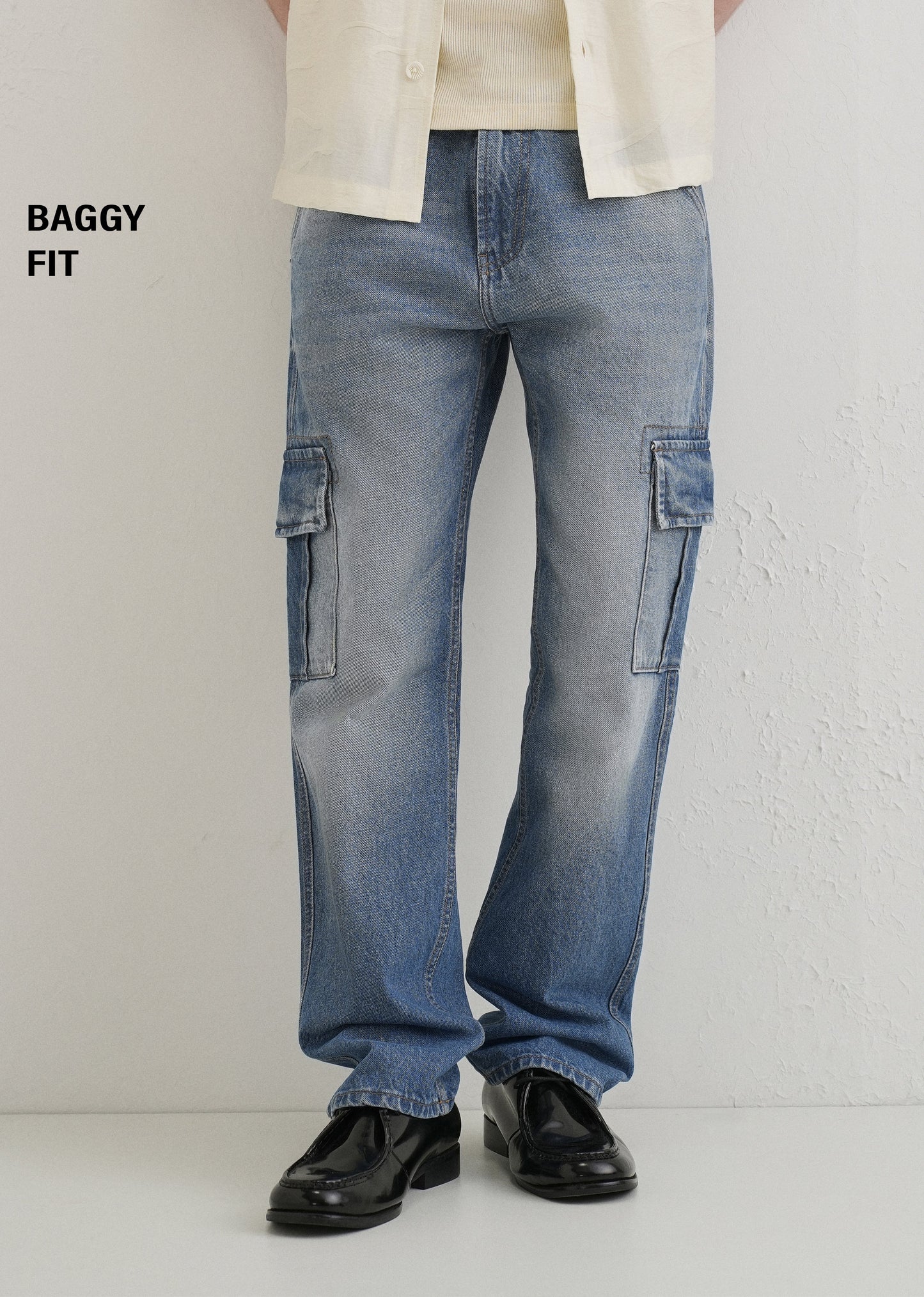 Slate Blue Baggy fit Jeans