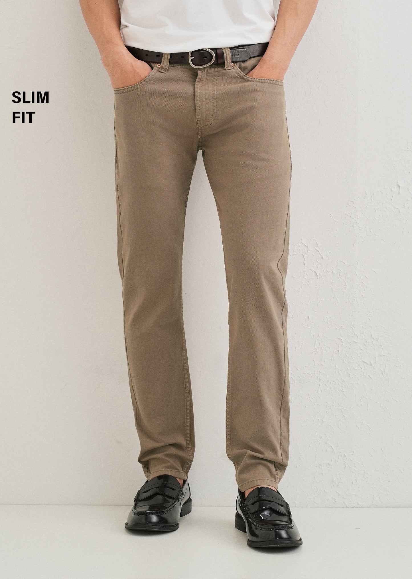 Sand Brown Slim fit Jeans