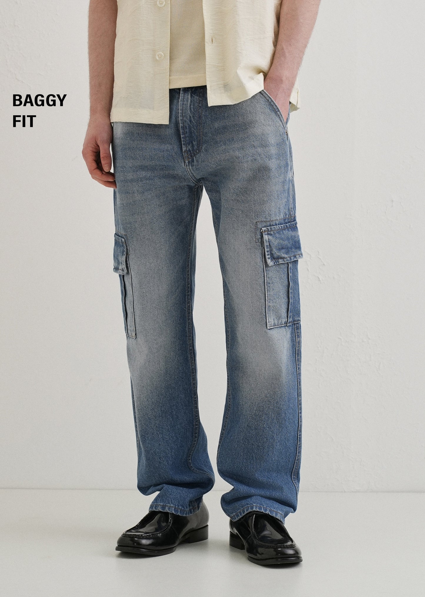 Slate Blue Baggy fit Jeans