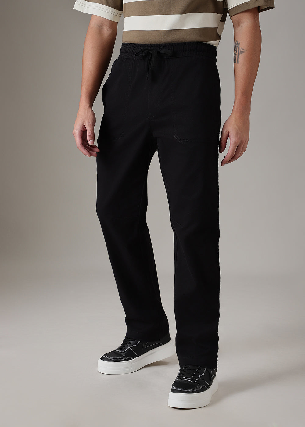 Black Drawstring Denim