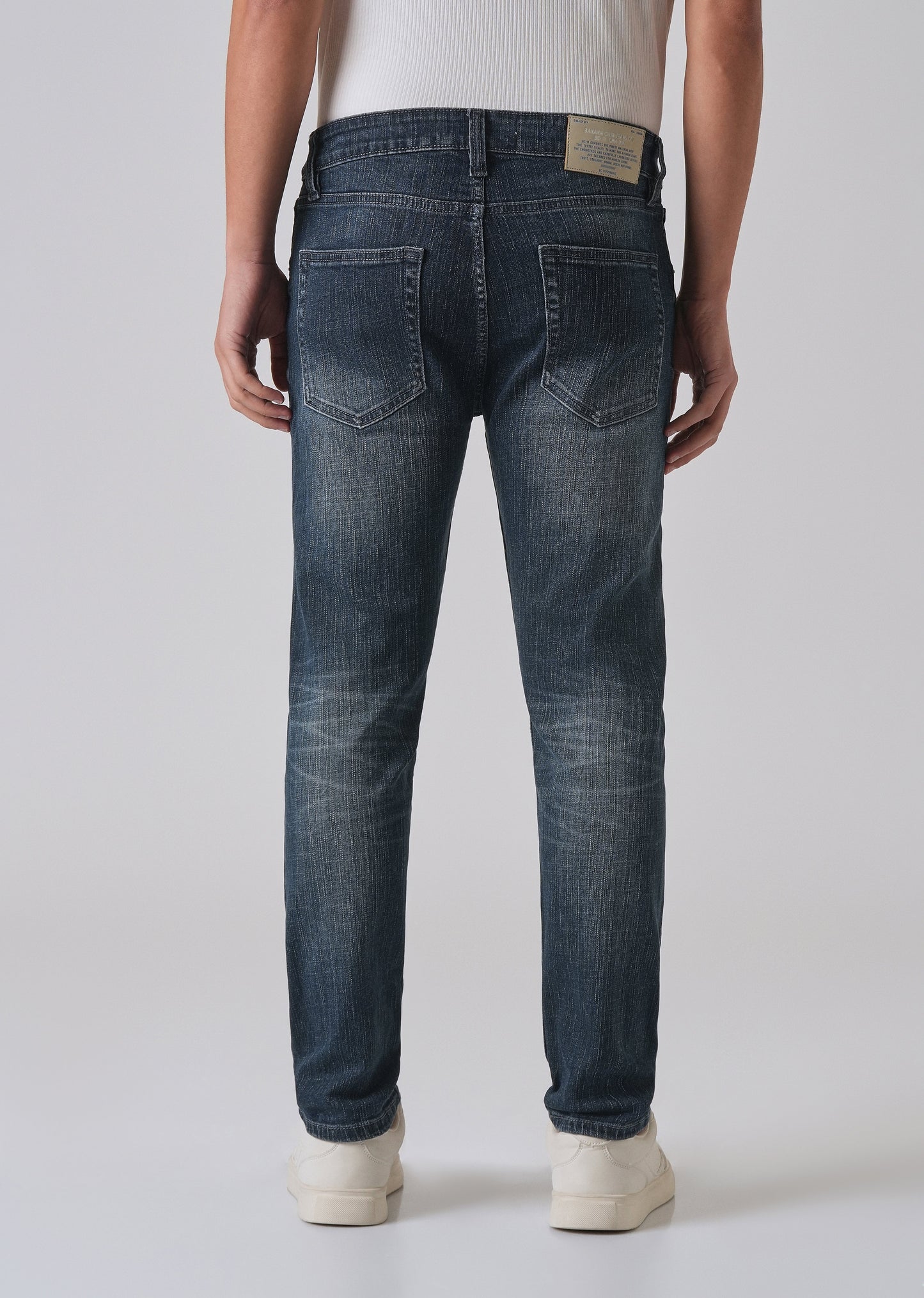 Blue Mid Fade Ankle Slim Fit Denim