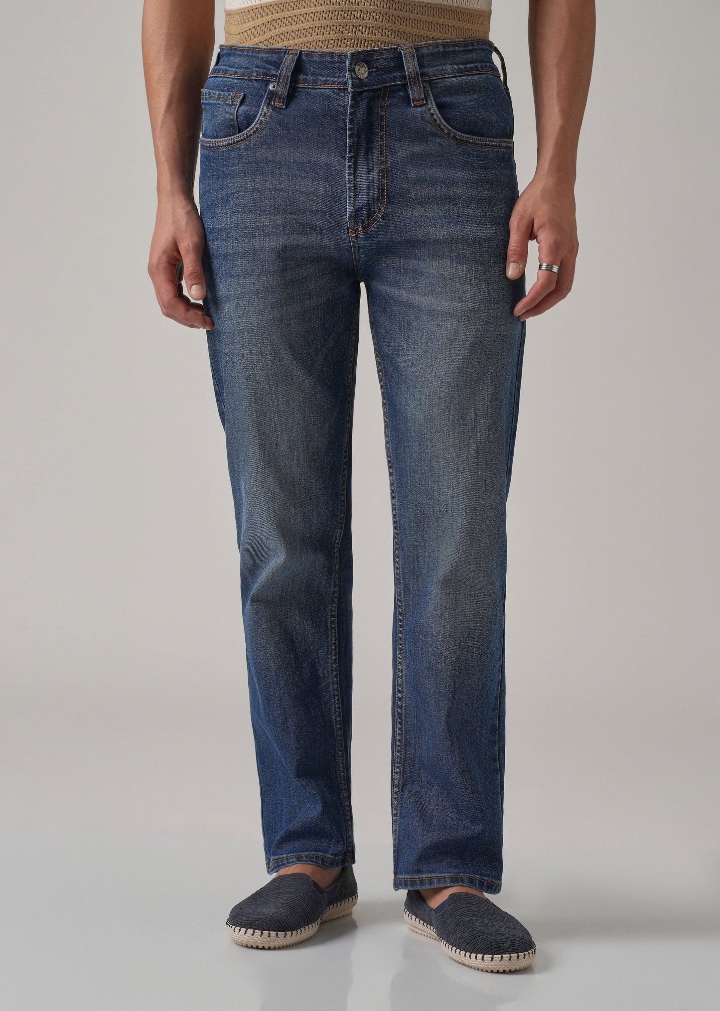 Blue Wash Relaxed Fit Jeans