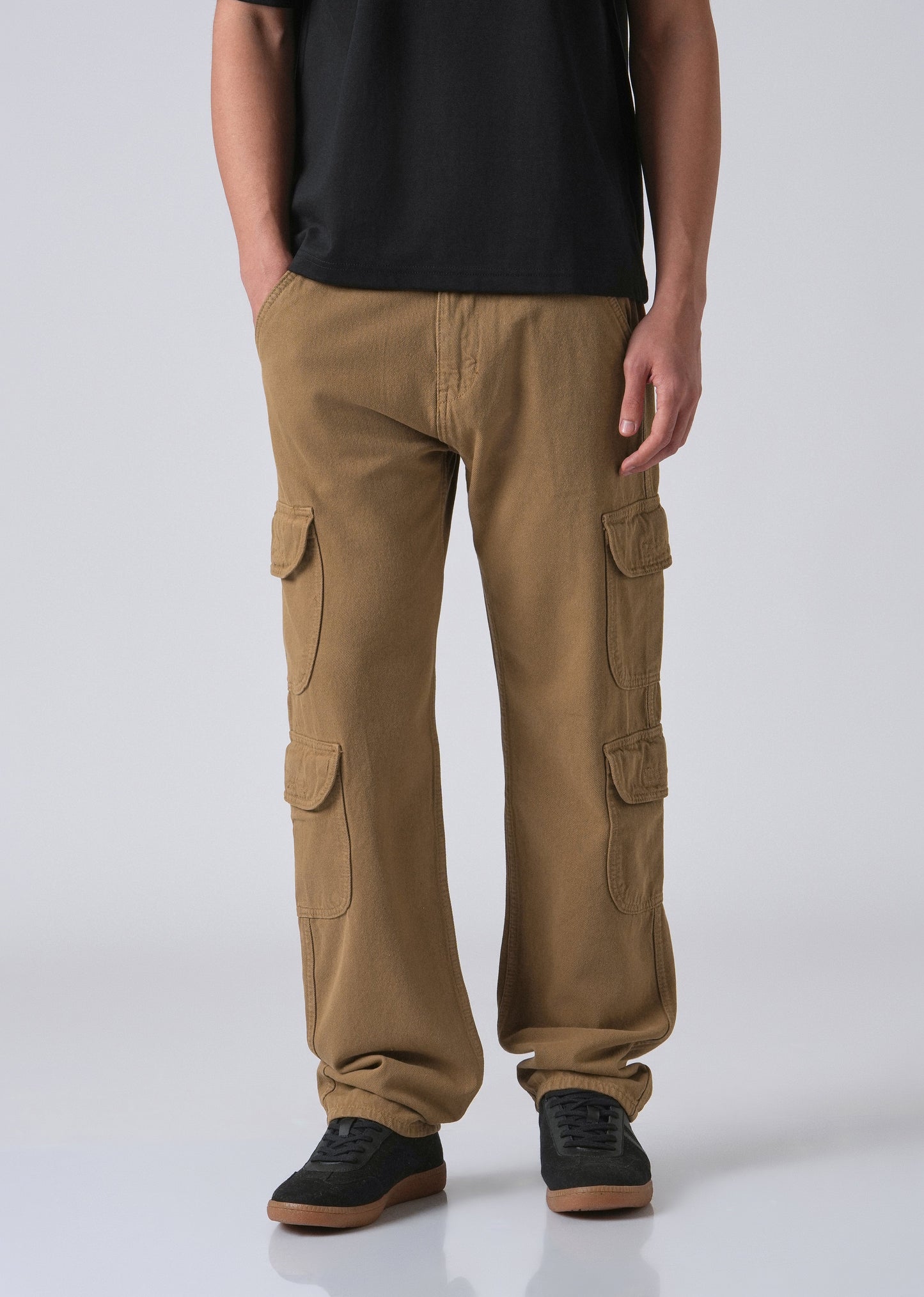 Brown Double Pocket Cargo Denim