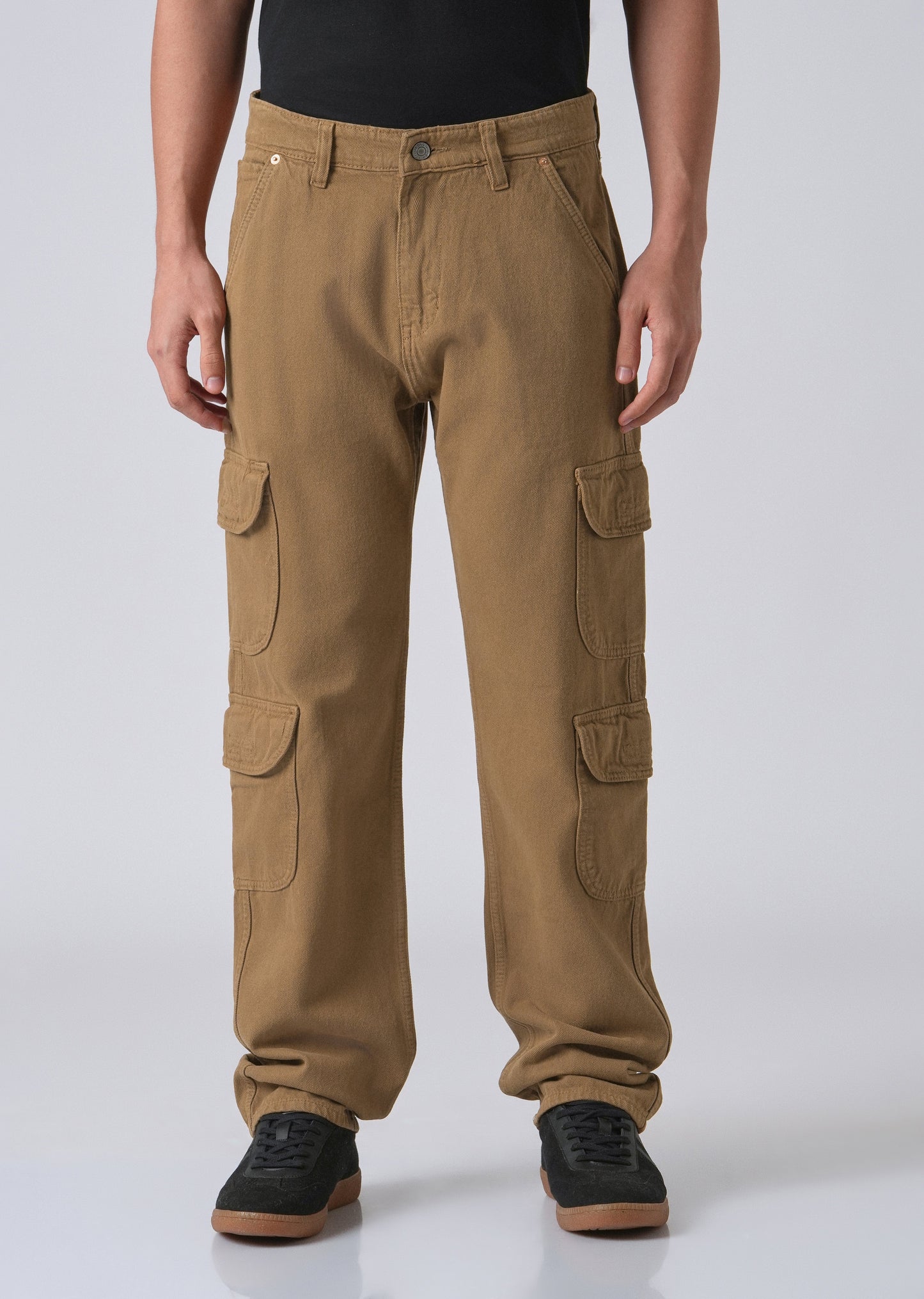 Brown Double Pocket Cargo Denim