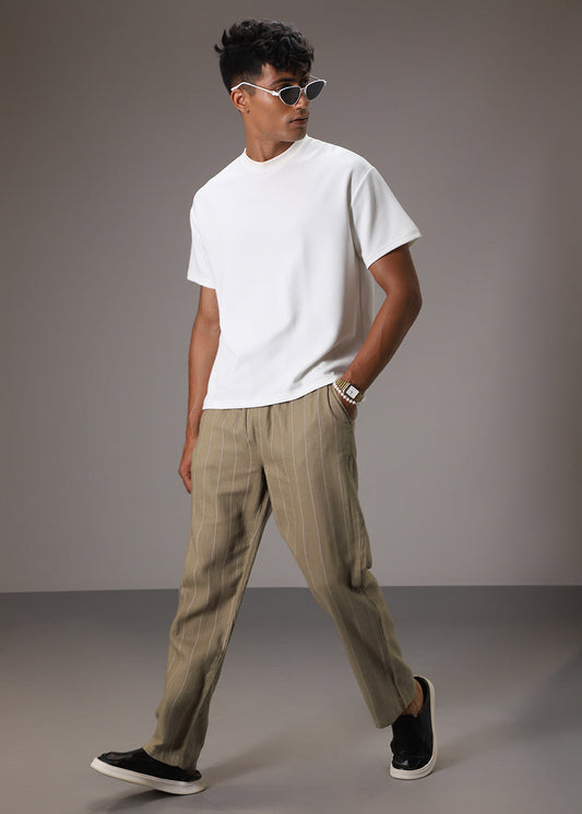 Brown Cotton Linen Pant