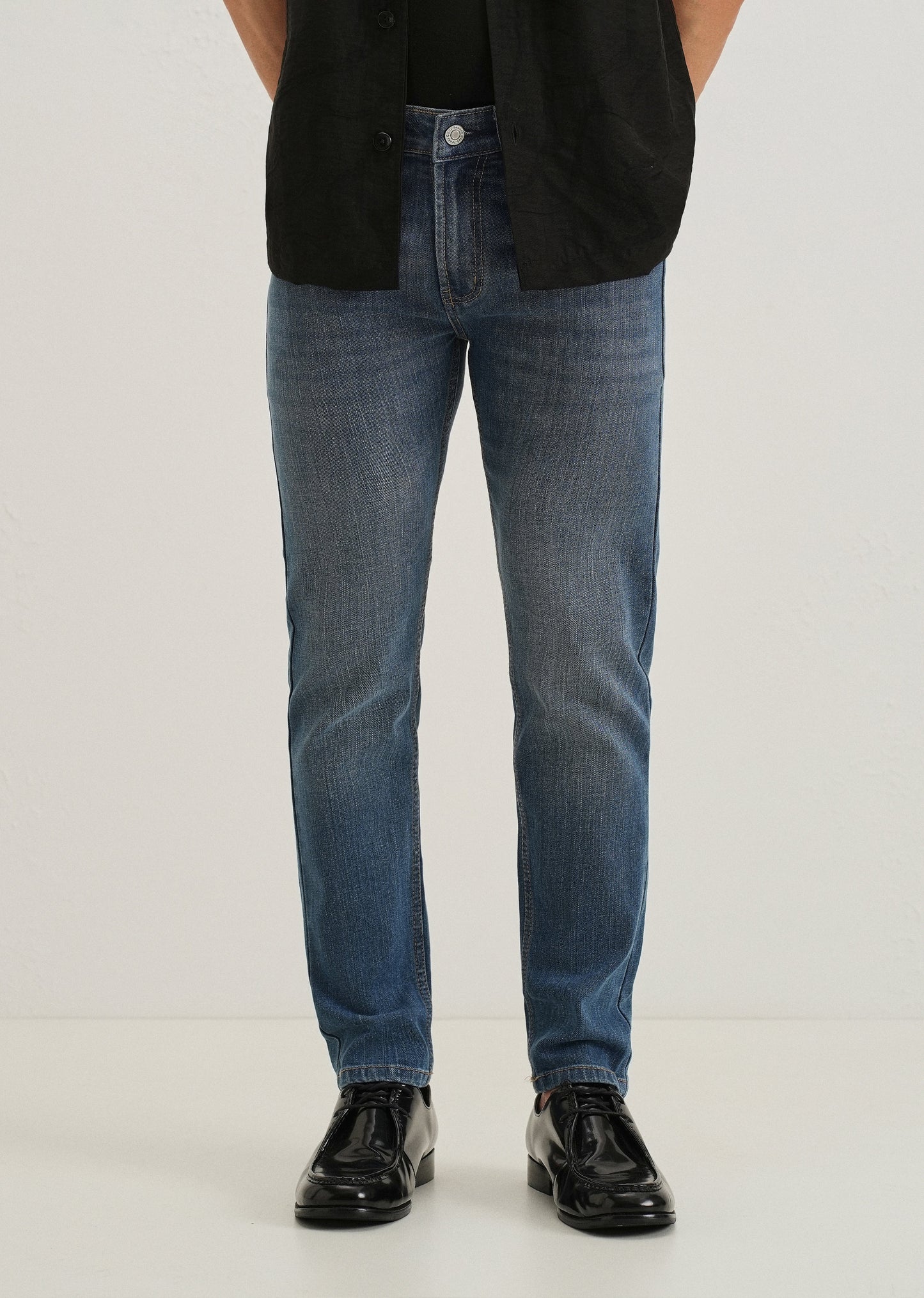Cerulean Blue Slim Fit Jeans
