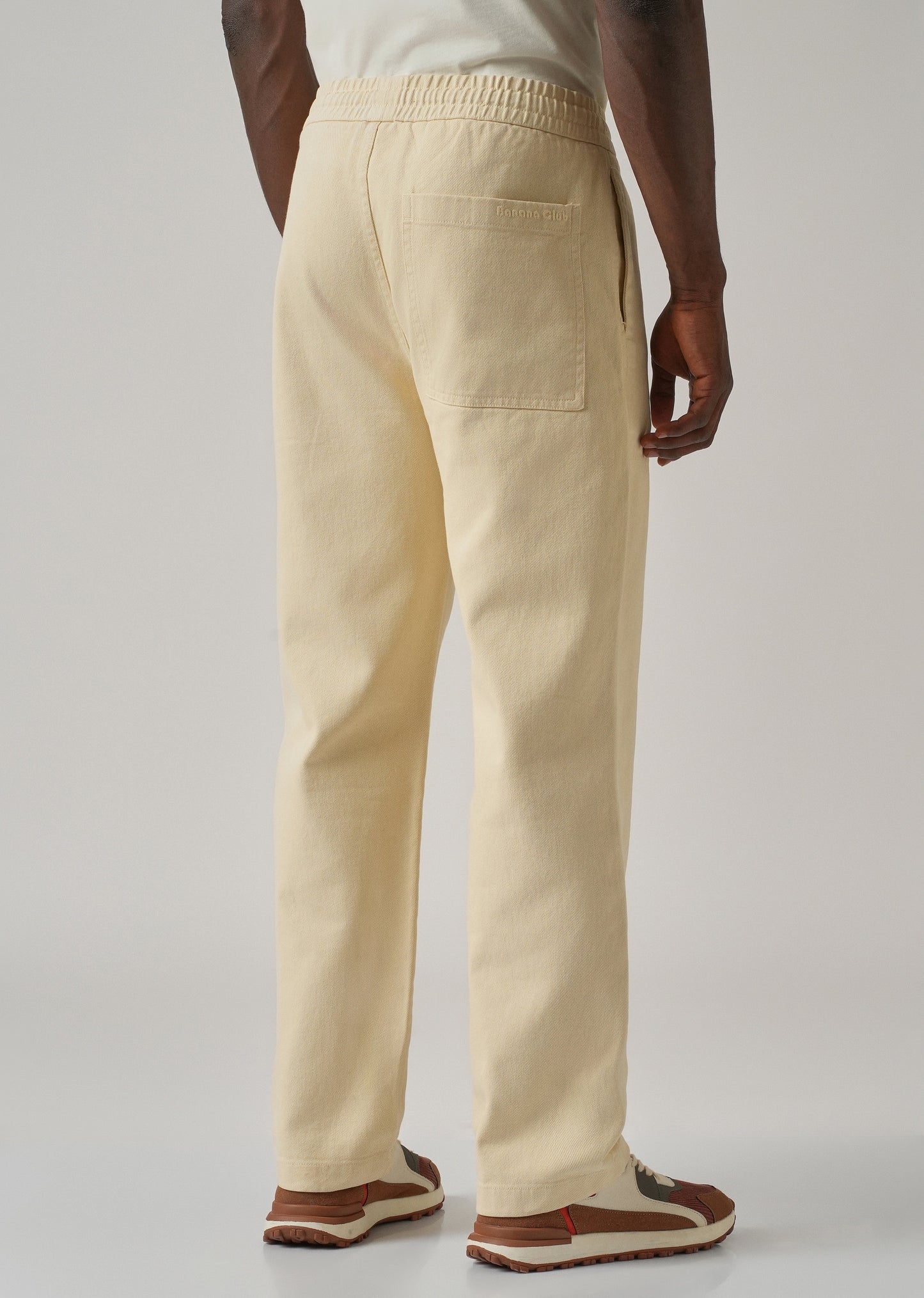 Cream Drawstring Drill Denim