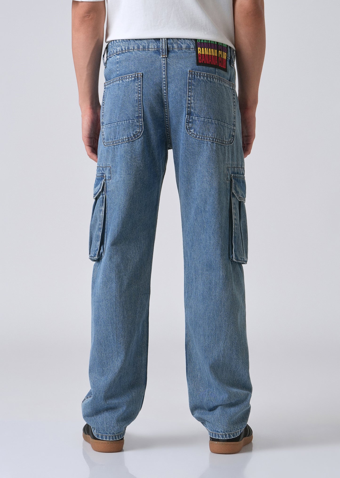 Dark Blue Baggy Cargo Denim