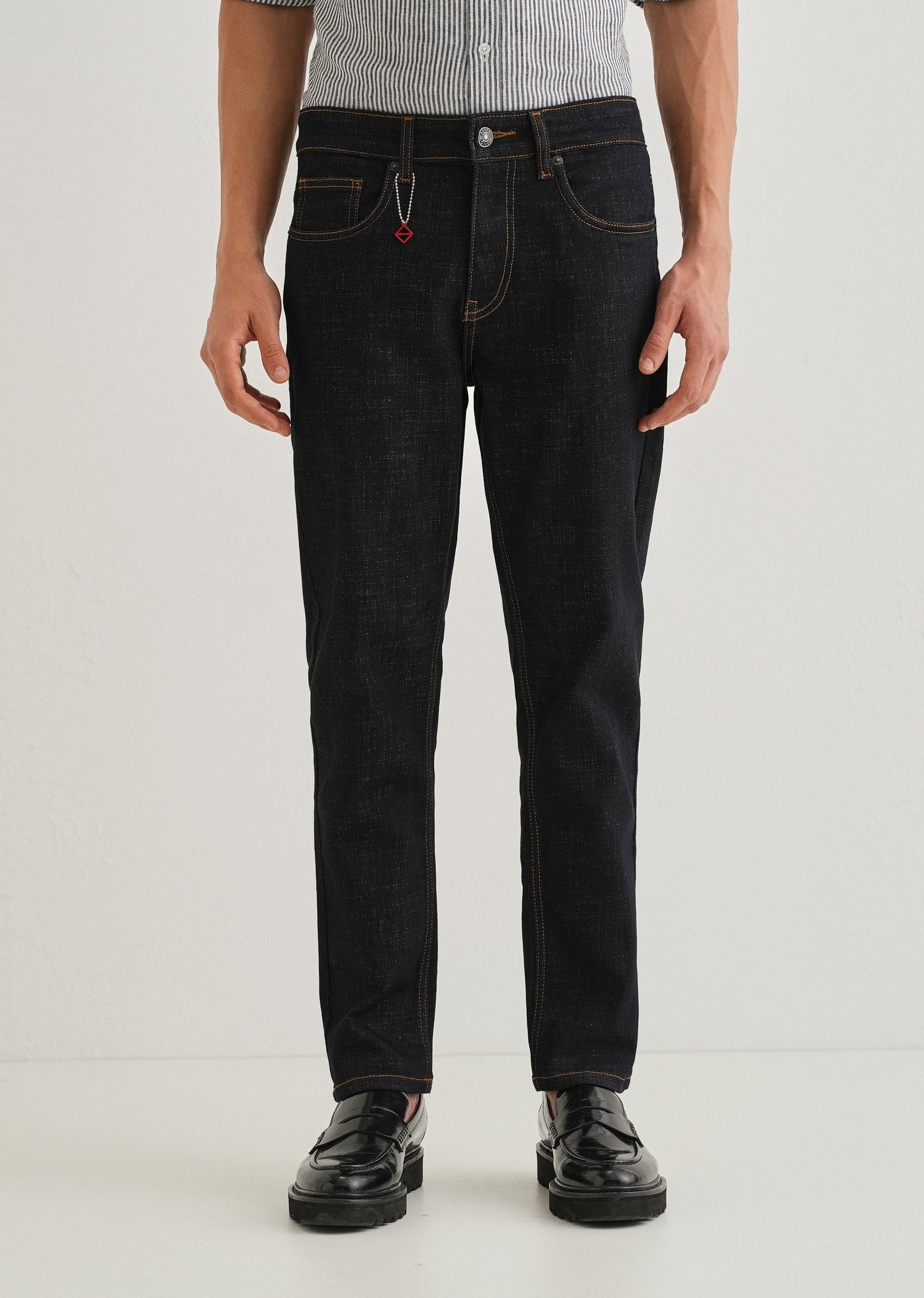 Dark Blue Carrot Fit Jeans