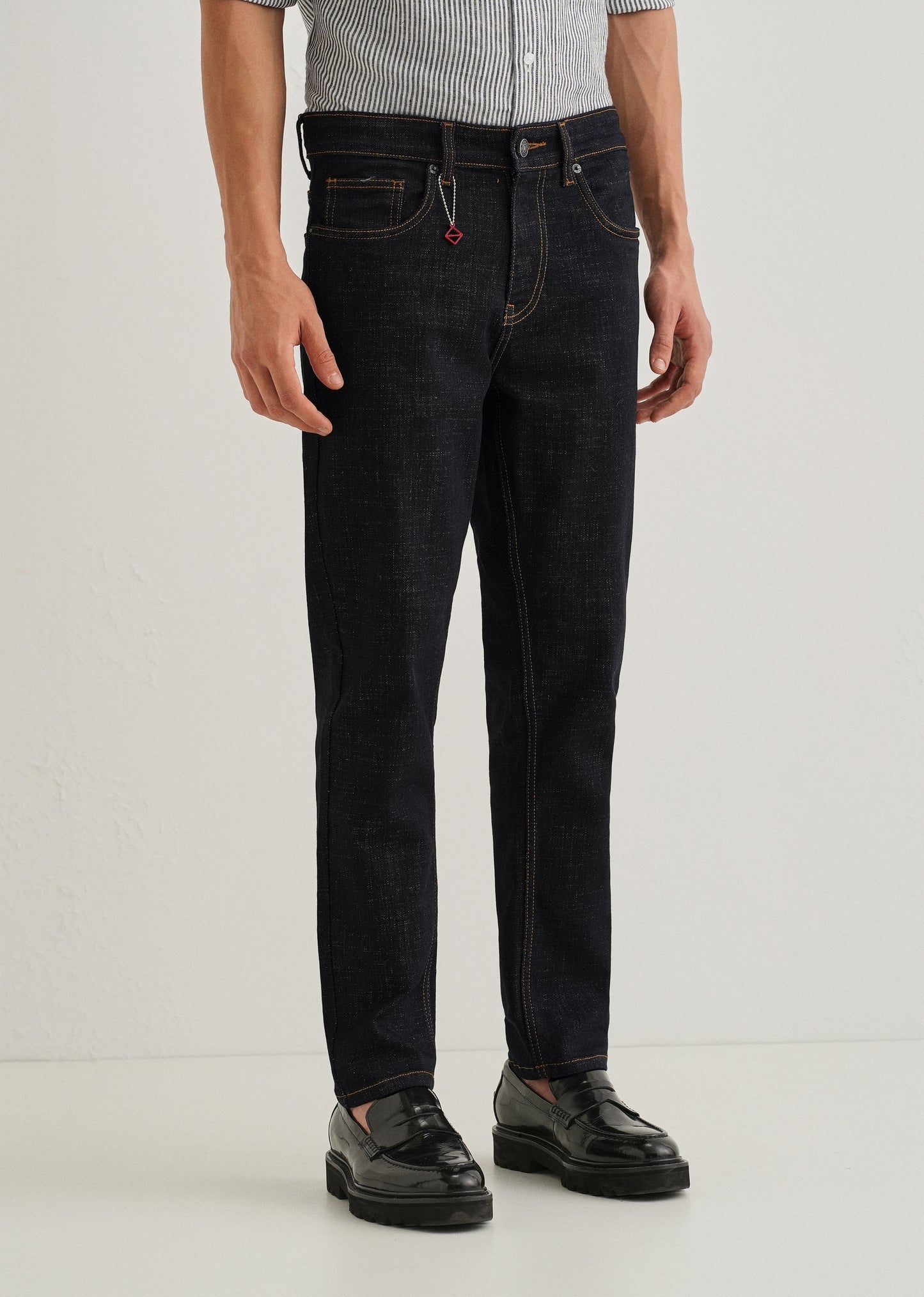Dark Blue Carrot Fit Jeans